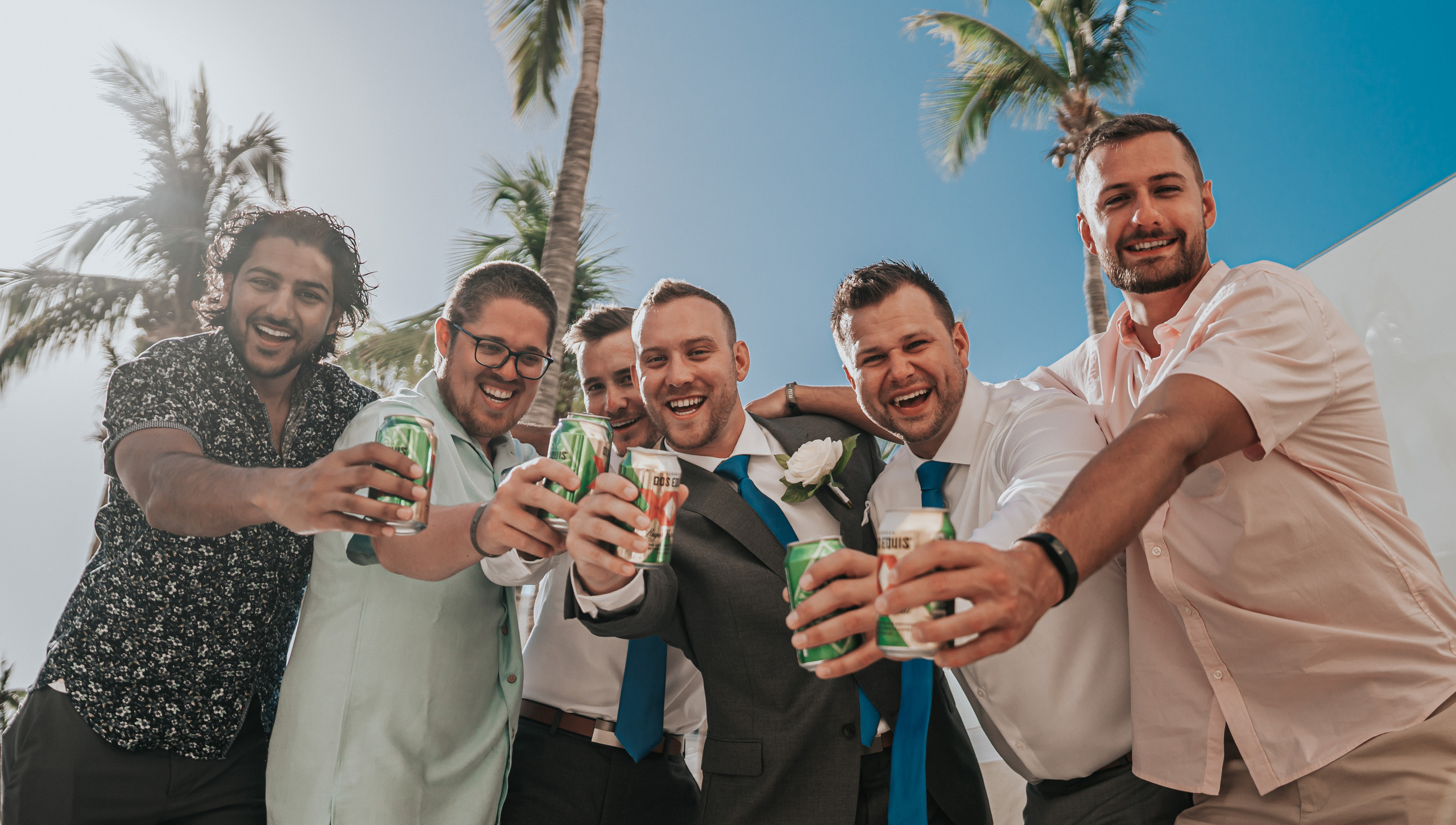 Wedding day memories – groom with his closest friends