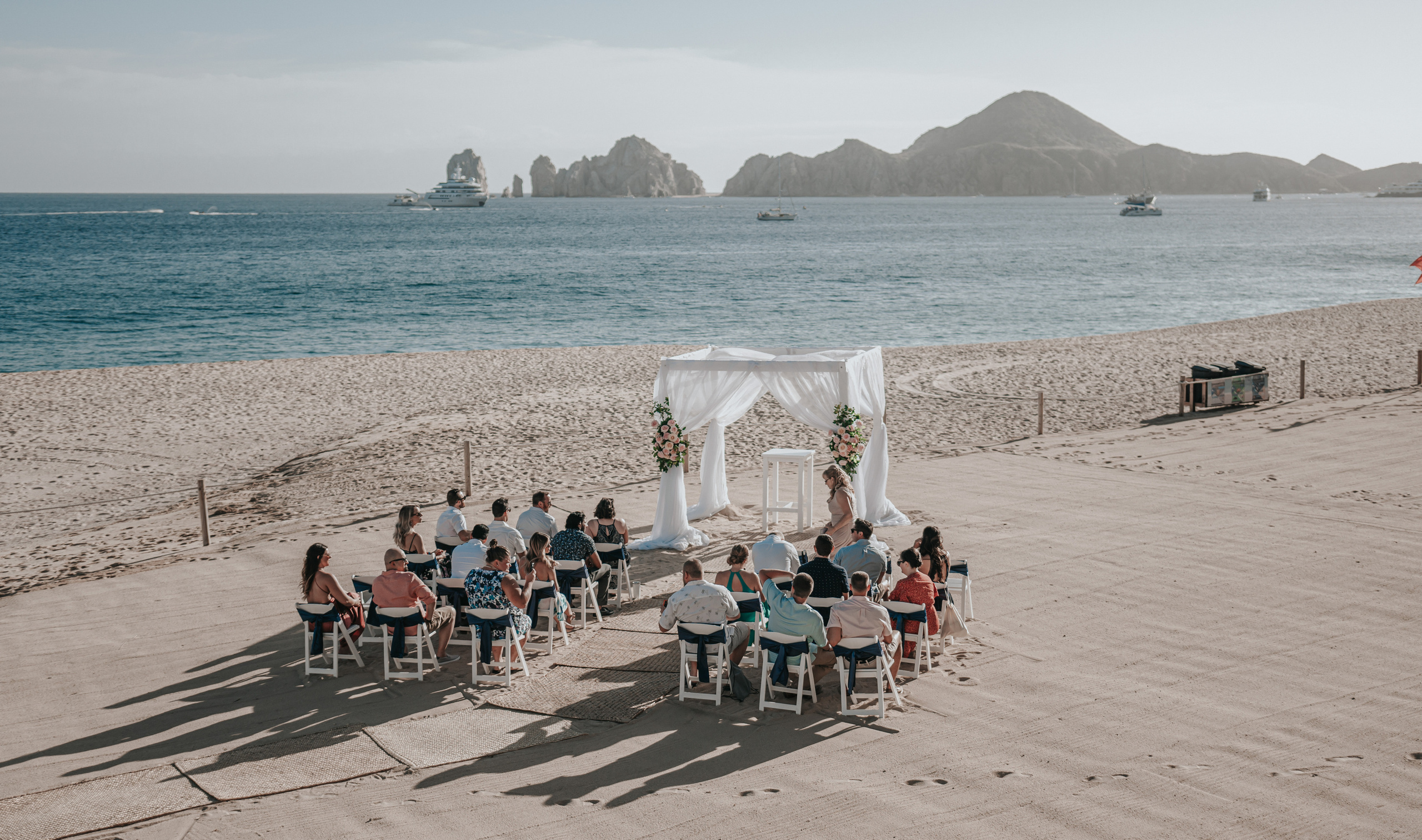 Sunset wedding ceremony in Cabo San Lucas captured professionally