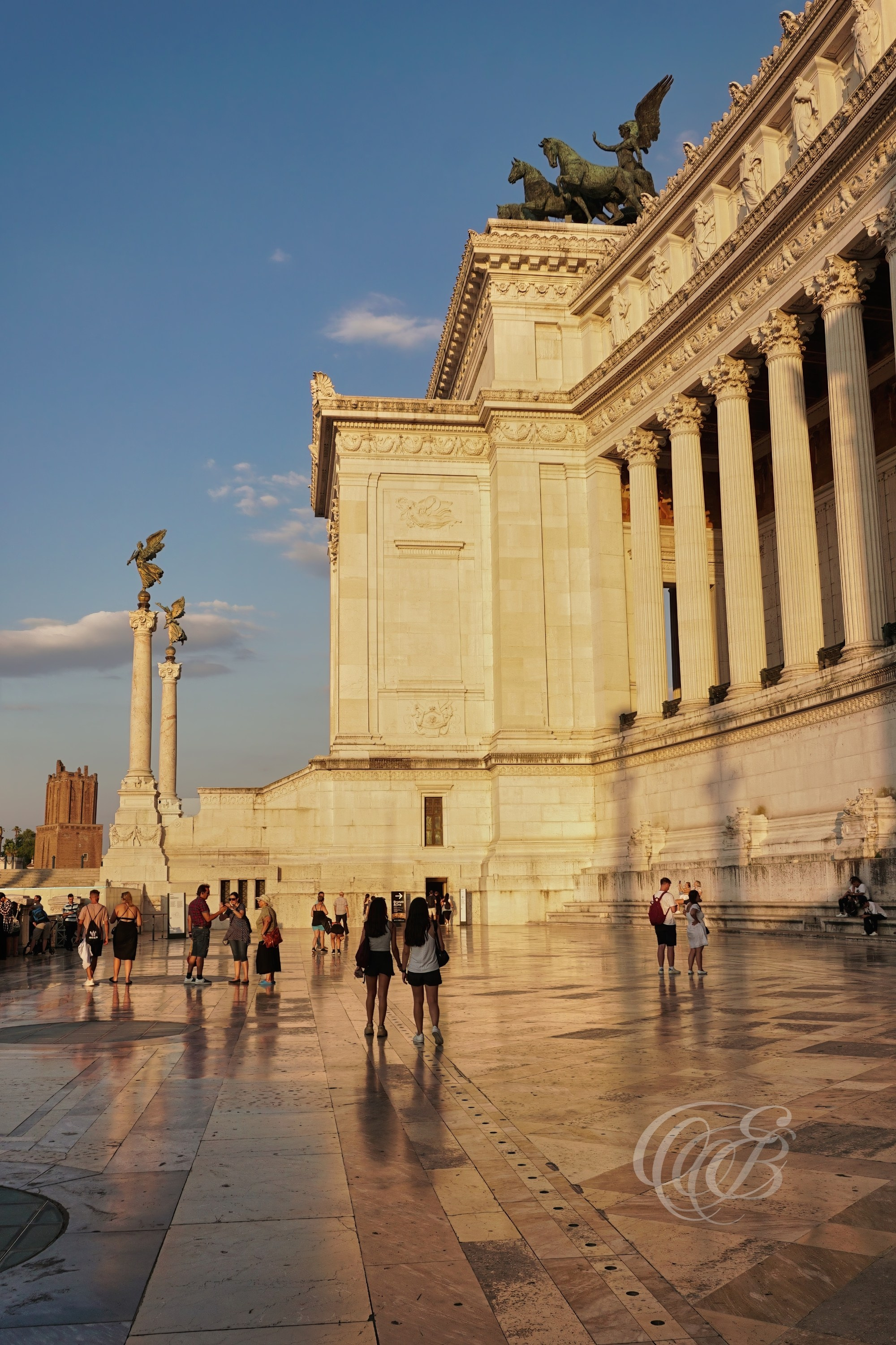 ITALY TRAVEL PHOTOGRAPHY – ITALY – ROME — The Vittoriano Terrace — Elevated viewpoint at the Monument to Victor Emmanuel II overlooking the historic skyline of Rome from Piazza Venezia, Rome, Italy — Eduardo Bartoli Photography.**