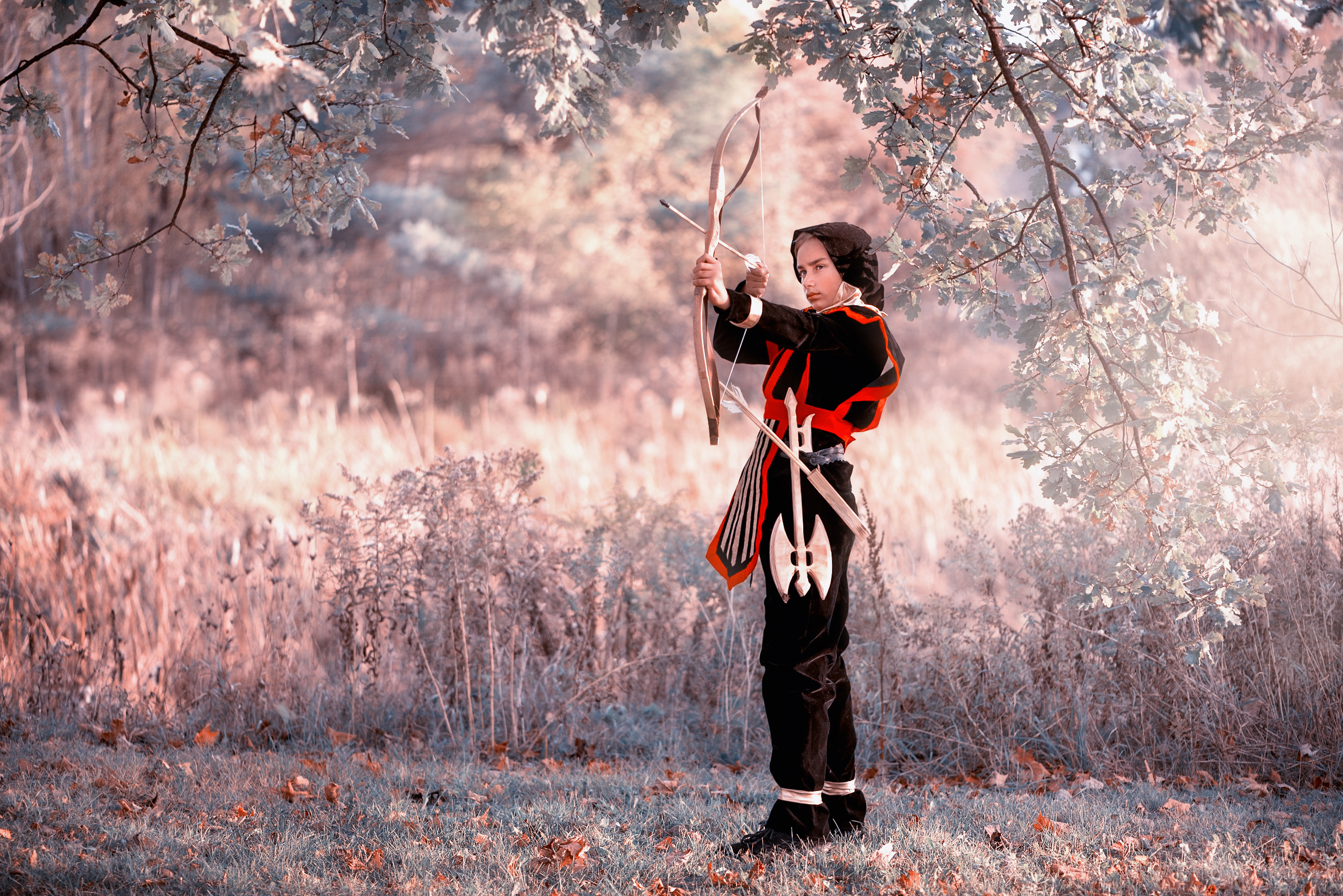 Themed costume photoshoot. Fighting with invisible. Family, children, portrait and fine art Toronto photographer. I delive