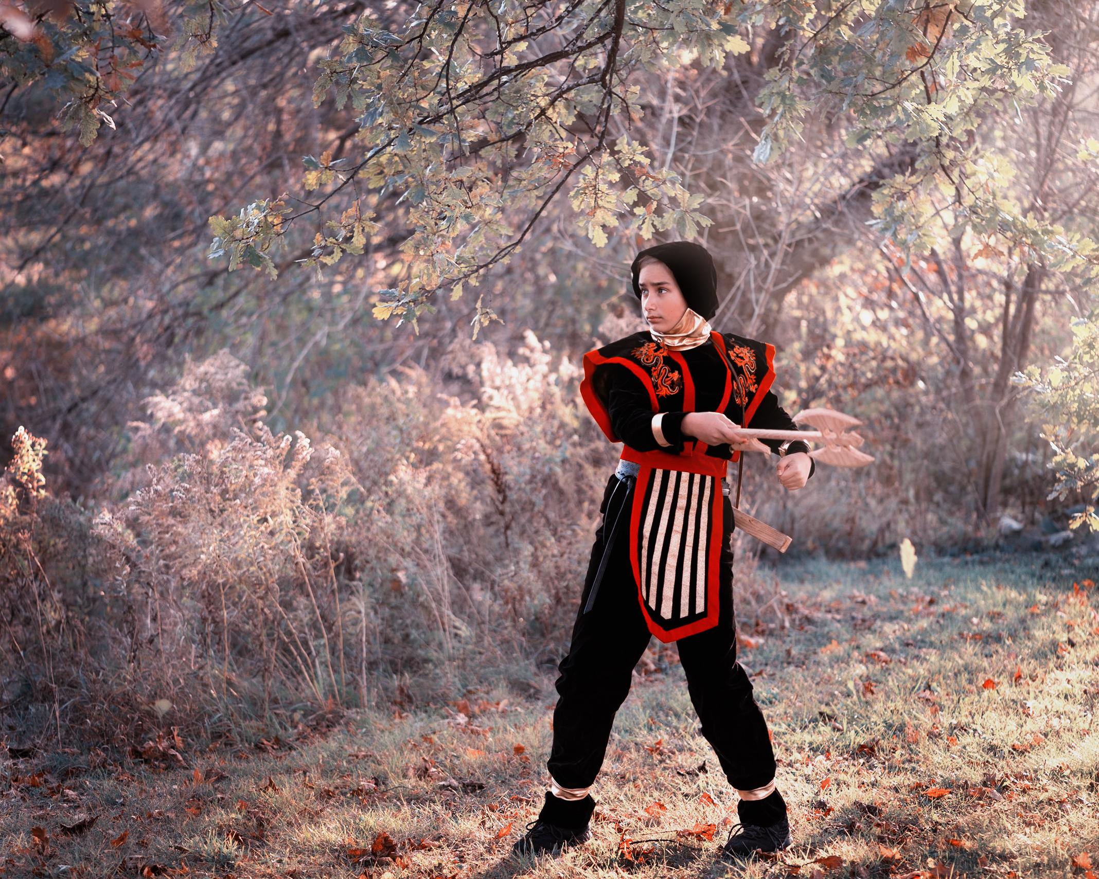Themed costume photoshoot. Fighting with invisible. Family, children, portrait and fine art Toronto photographer. I delive