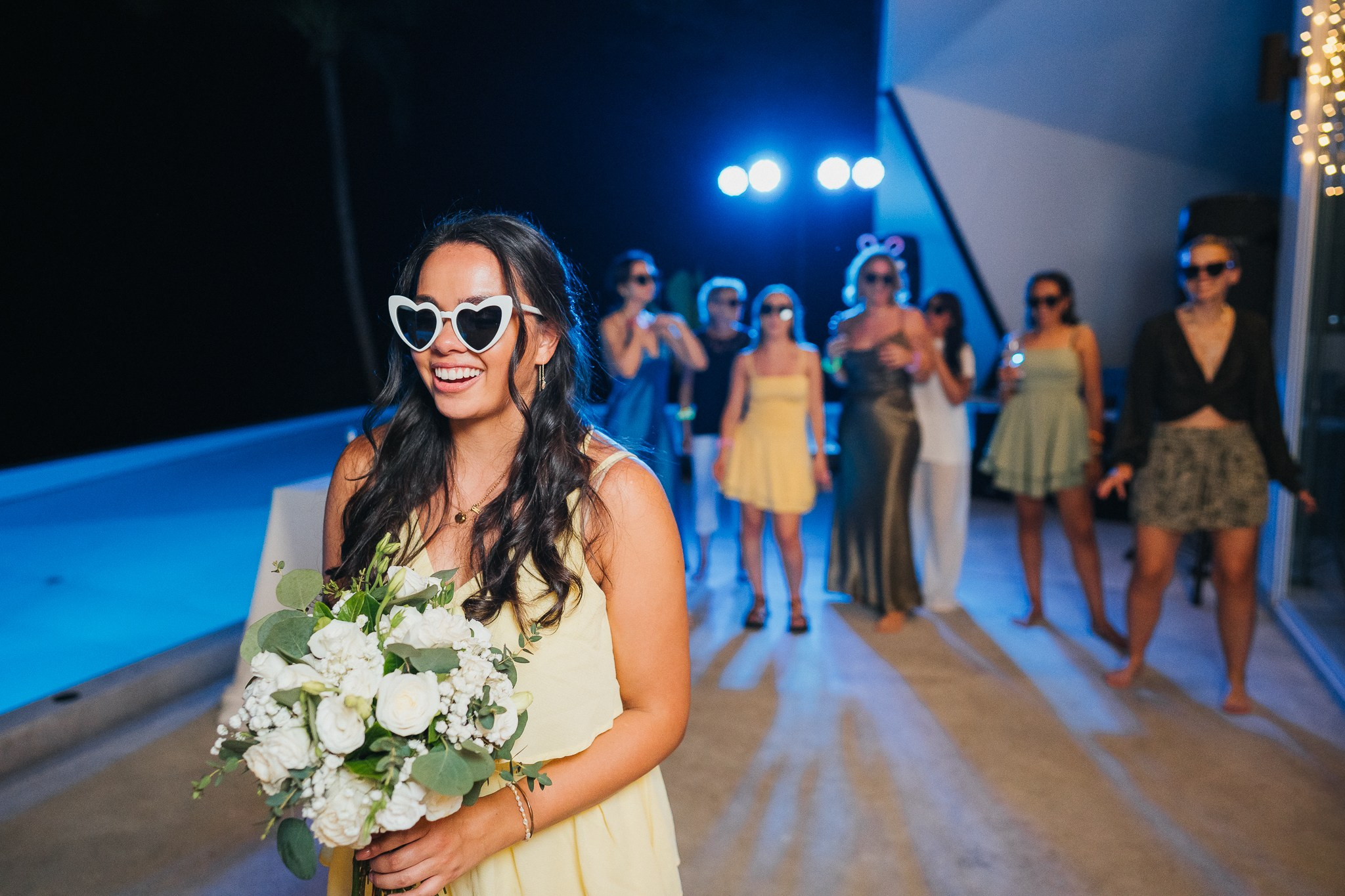 Romantic villa wedding venue decorated with fresh flowers in Koh Samui