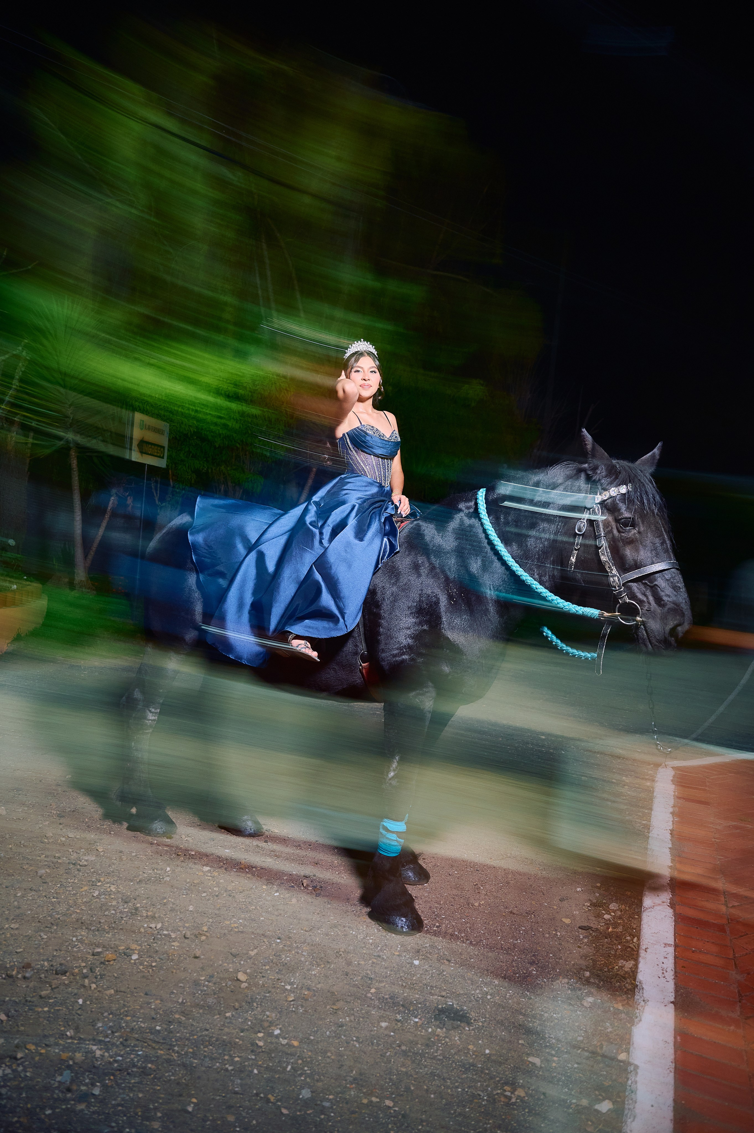 Sara’s Fine Art Quinceañera Photoshoot with a Black Friesian Horse | ZZ Portraits by Hendrick