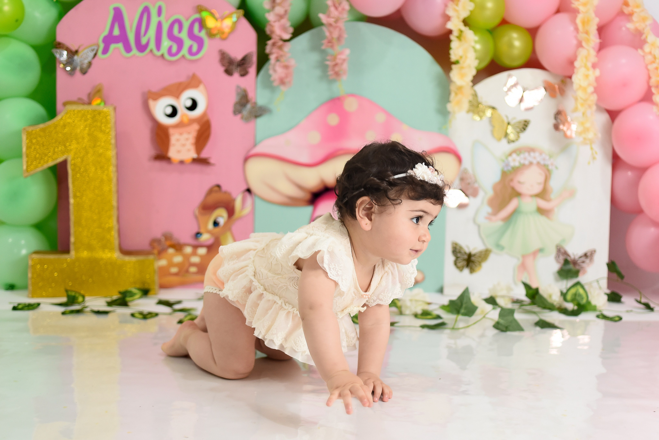 Sesión 1er año de Aliss. Temática: Bosque encantado. Fotografo de casamiento en misiones y fotógrafo de familia  Posadas