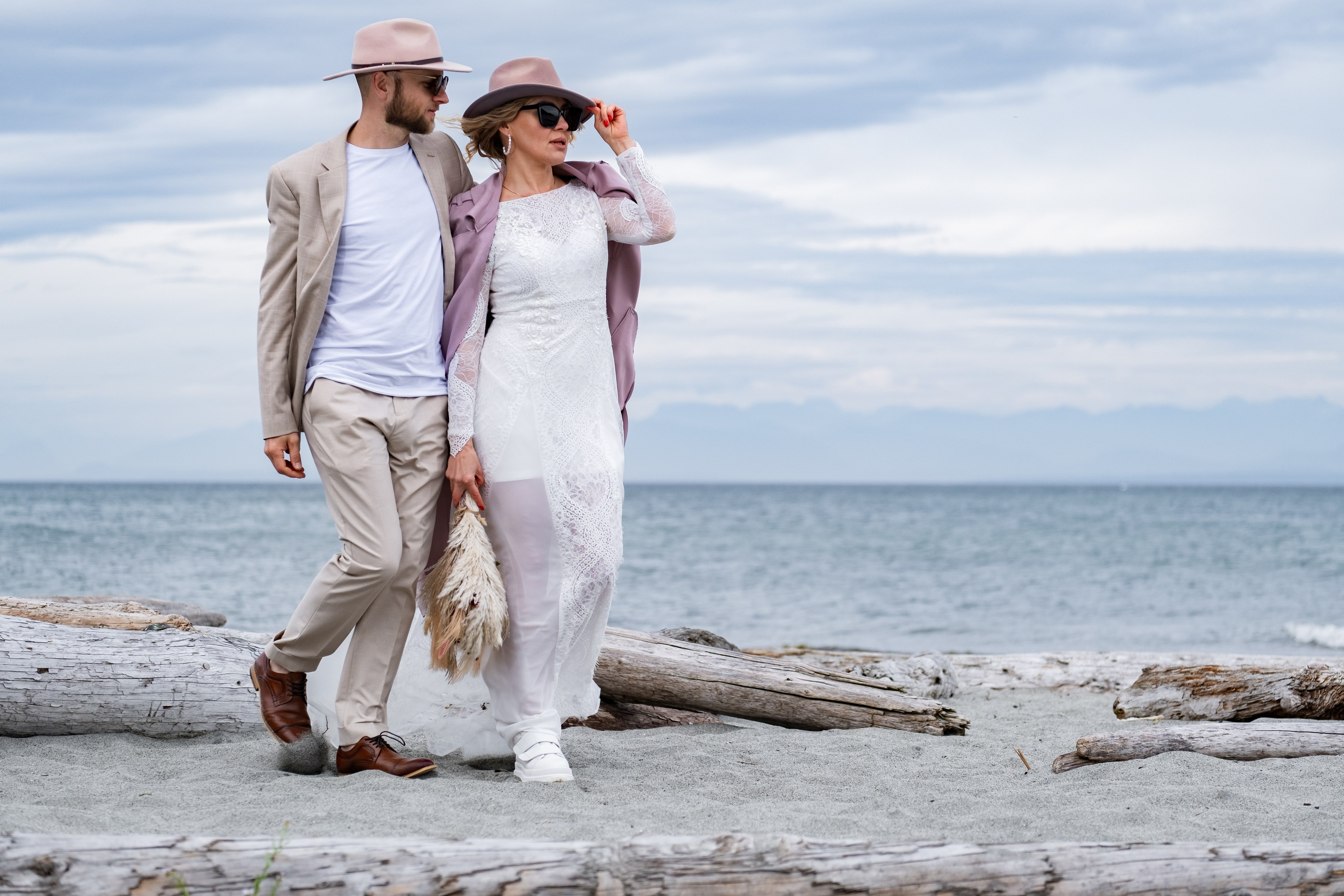 cinematic wedding photo with soft wind movement