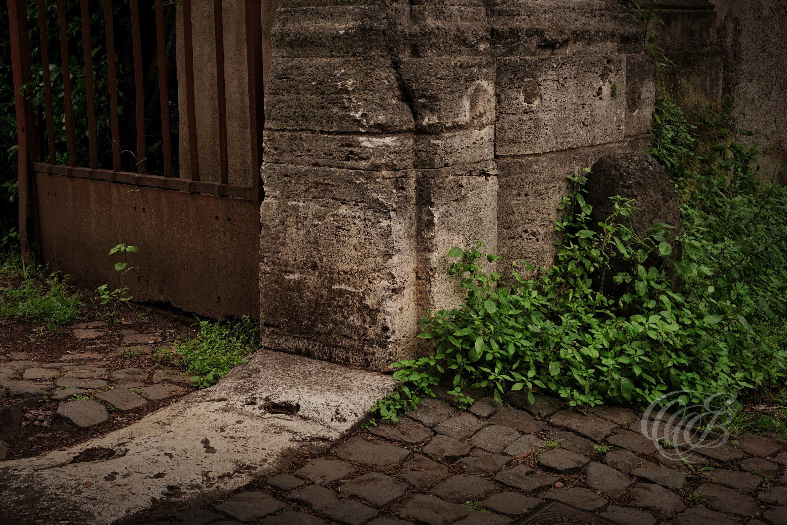 Street Photography — Rome, Italy — Appian Way — Entrance to a Villa — Historic villa entrance along Rome’s Appian Way, reflecting the ancient road’s enduring landscape of residences, gardens, architecture, and centuries of Roman history — Eduardo Bartoli Photography.
