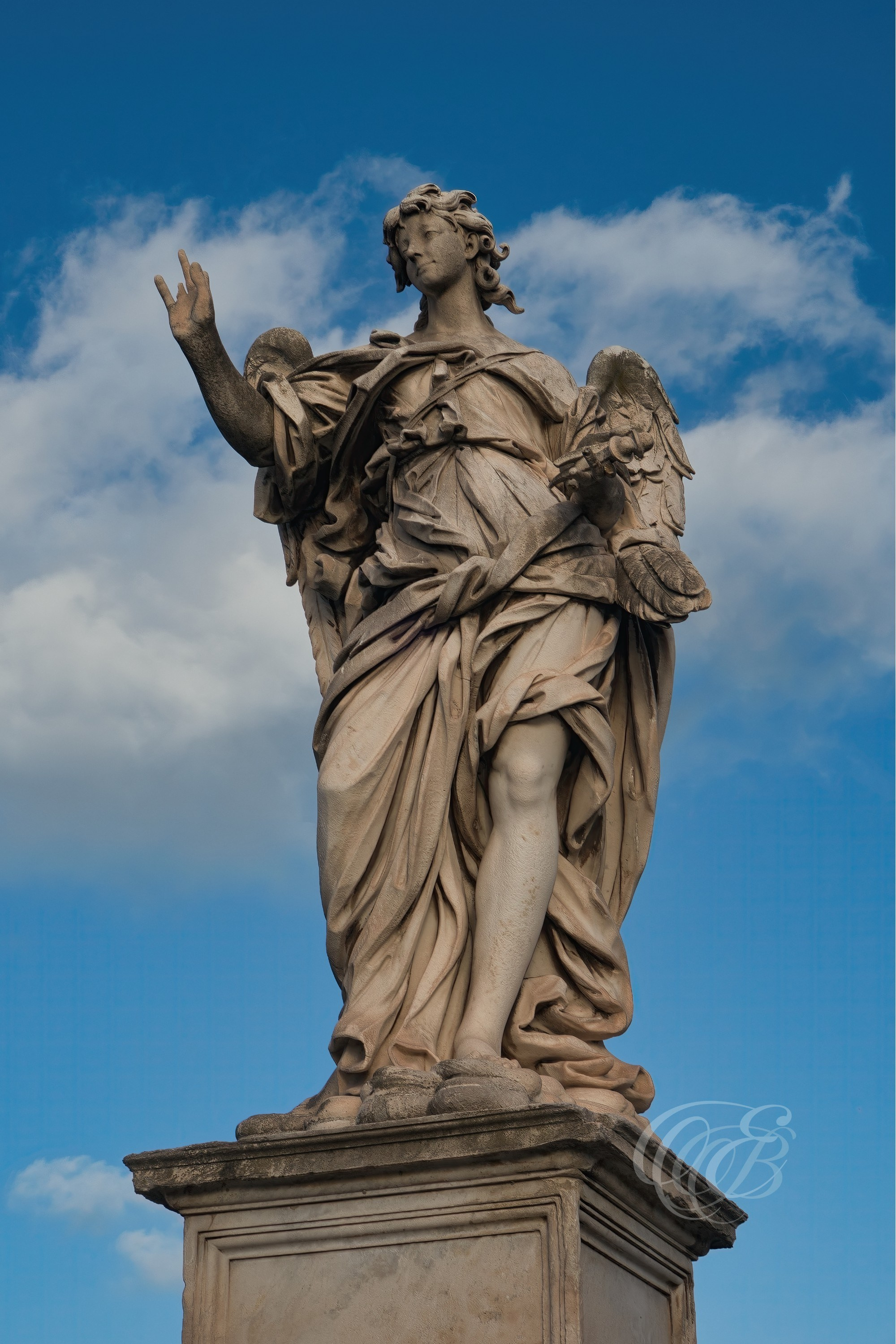 ITALY PHOTOGRAPHY — Angel with the Nails — The Angel with the Nails, one of the Baroque angel sculptures lining Ponte Sant'Angelo, created as part of the bridge's celebrated artistic ensemble, Rome, Italy — Eduardo Bartoli Photography.