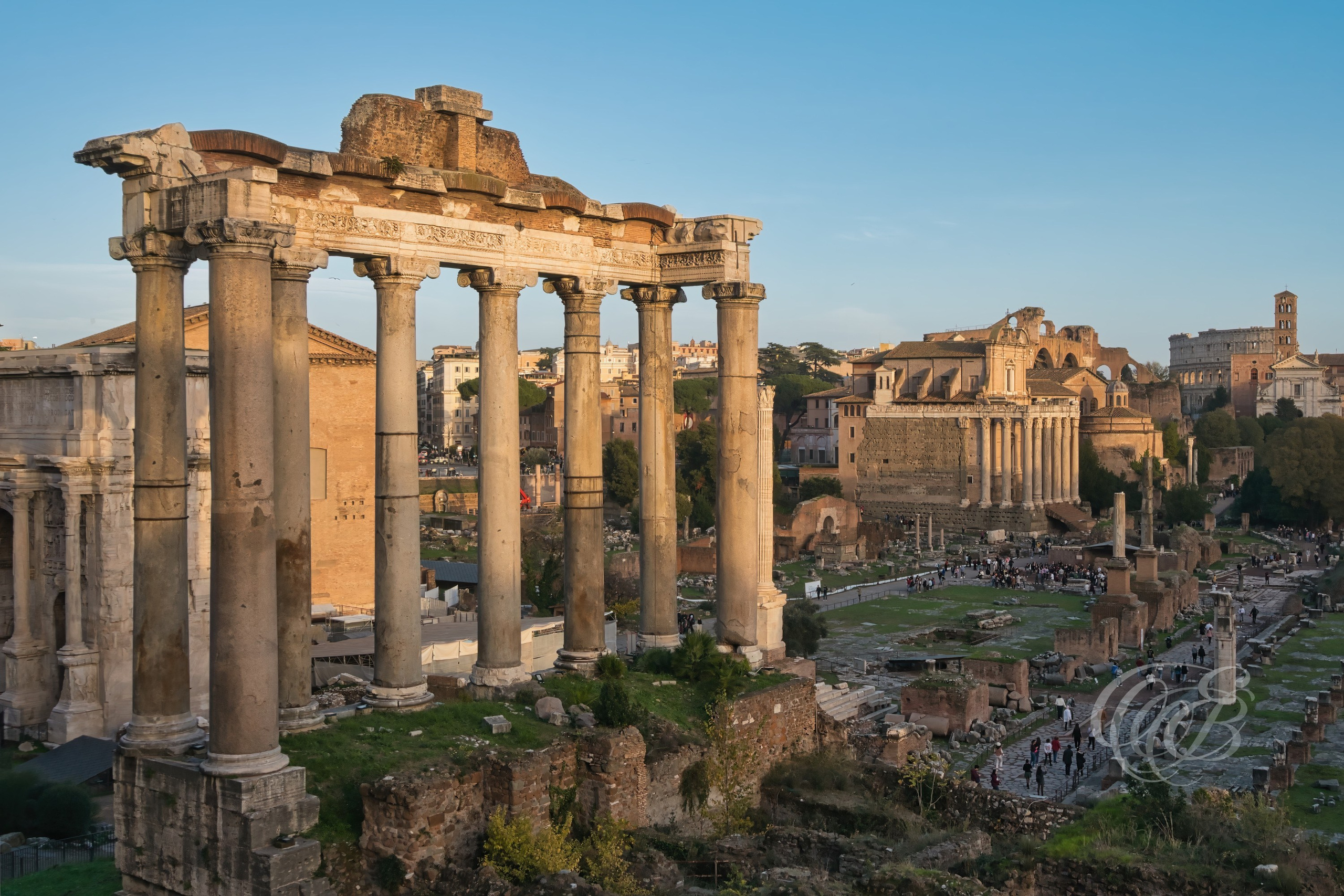 ITALY PHOTOGRAPHY — Temple of Saturn and the Roman Forum — The Temple of Saturn overlooking the Roman Forum, one of the most important archaeological and historic sites of Ancient Rome, Rome, Italy — Eduardo Bartoli Photography.