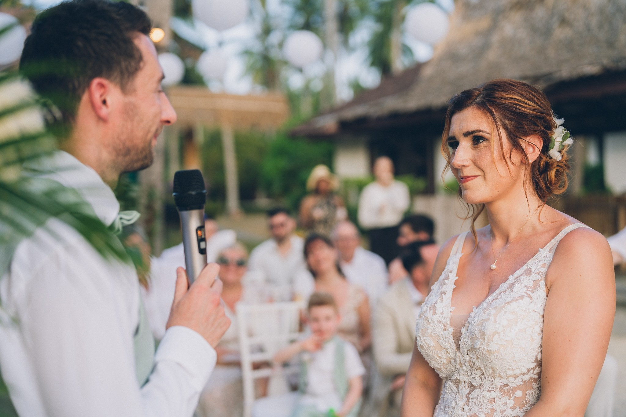 Sunset Beach Wedding with Guests in Koh Samui