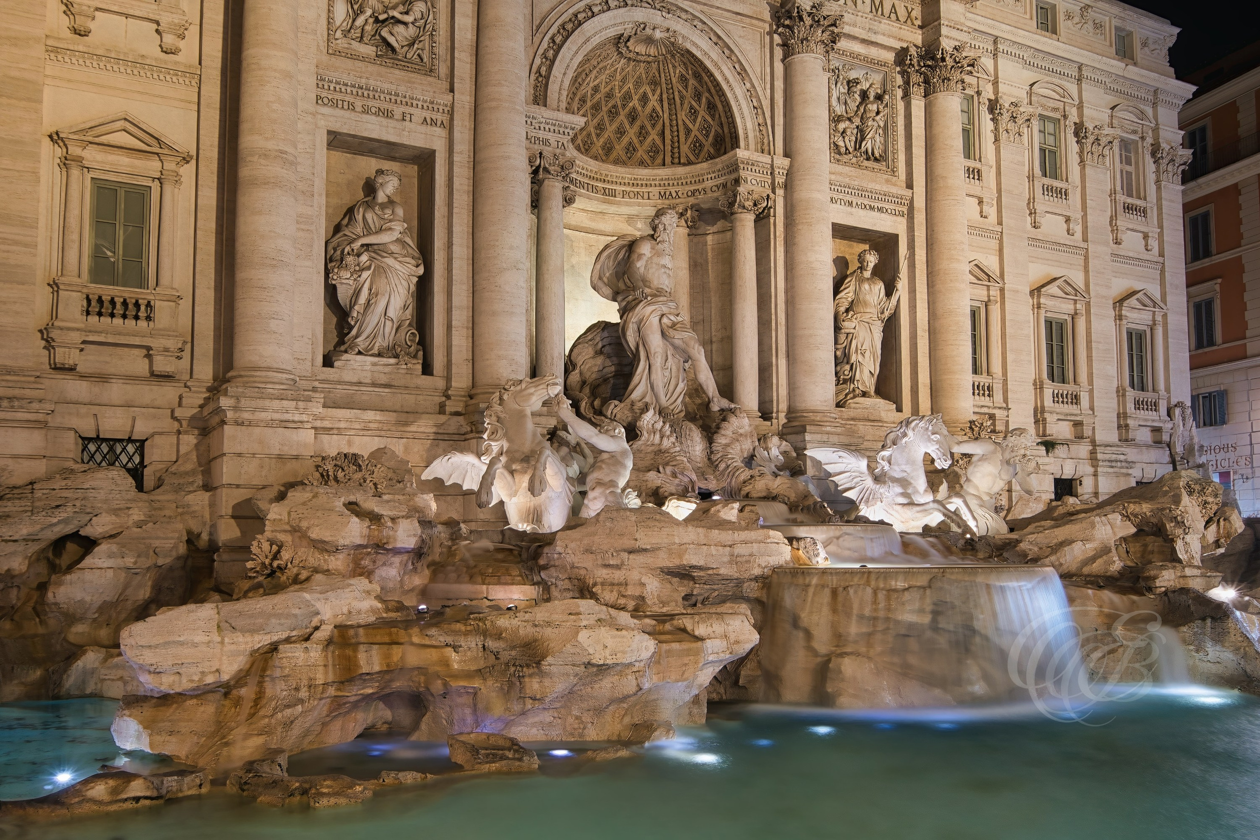 Rome, Italy – Trevi Fountain Long Exposure – Eduardo Bartoli Fine Art Photography – Long-exposure photograph of the Trevi Fountain in Rome, Baroque landmark and iconic city monument – Rome, Italy – Trevi Fountain Long Exposure – Eduardo Bartoli Fine Art Photography.