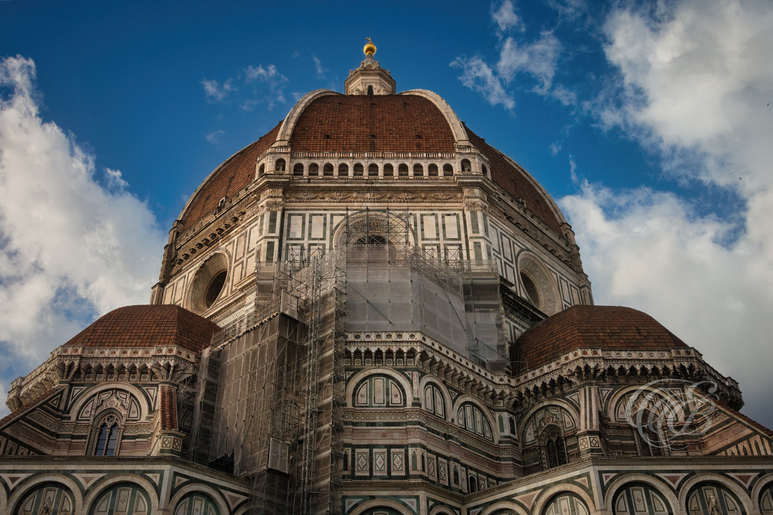 Florence, Italy – Facade of Santa Maria del Fiore Cathedral with marble Gothic detailing and architectural ornamentation, Florence Duomo exterior – Eduardo Bartoli Photography.