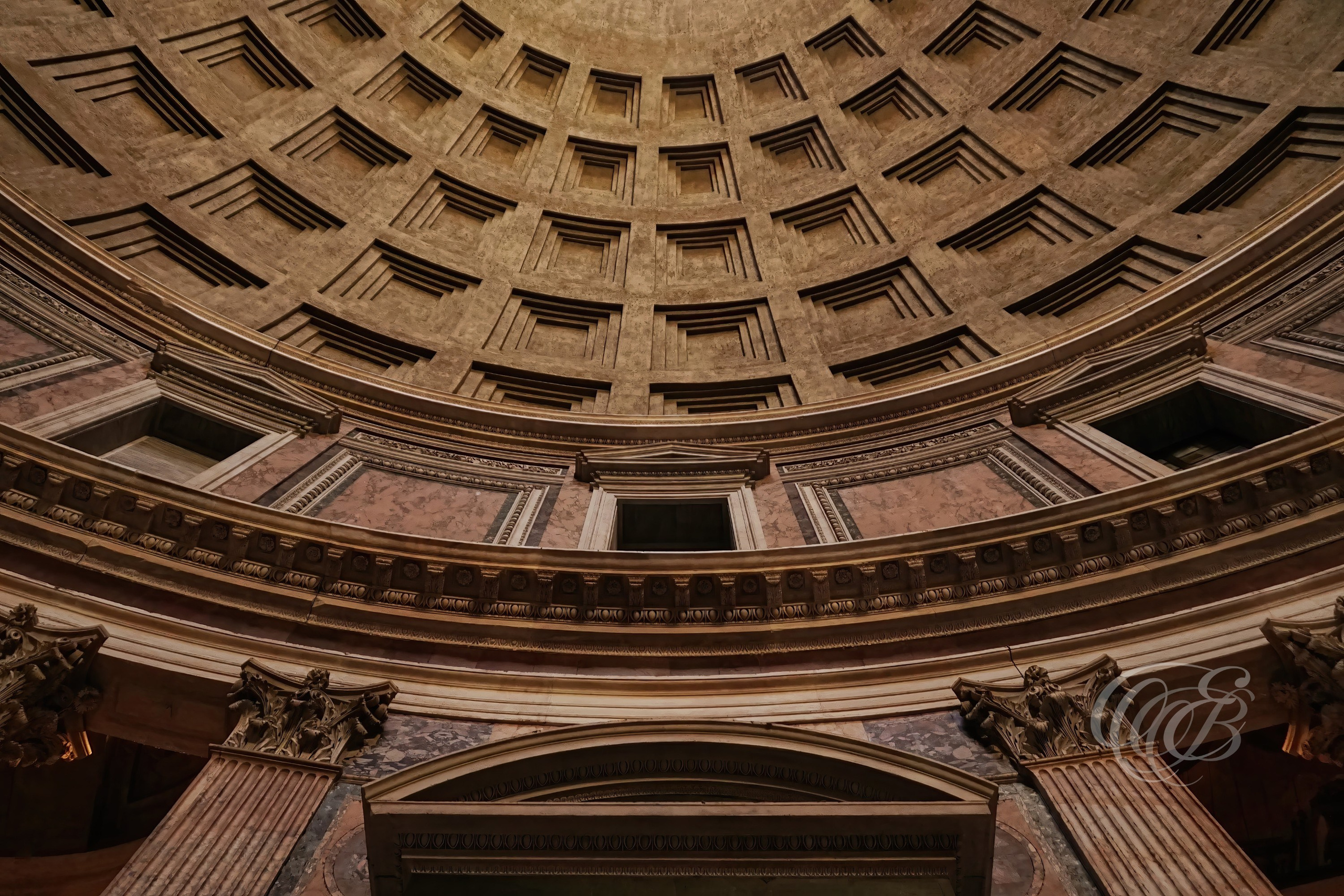 ITALY PHOTOGRAPHY — Pantheon Interior Walls and Ceiling — Interior of the Pantheon, showcasing the enduring architecture of one of Ancient Rome's best-preserved monuments, Rome, Italy — Eduardo Bartoli Photography.