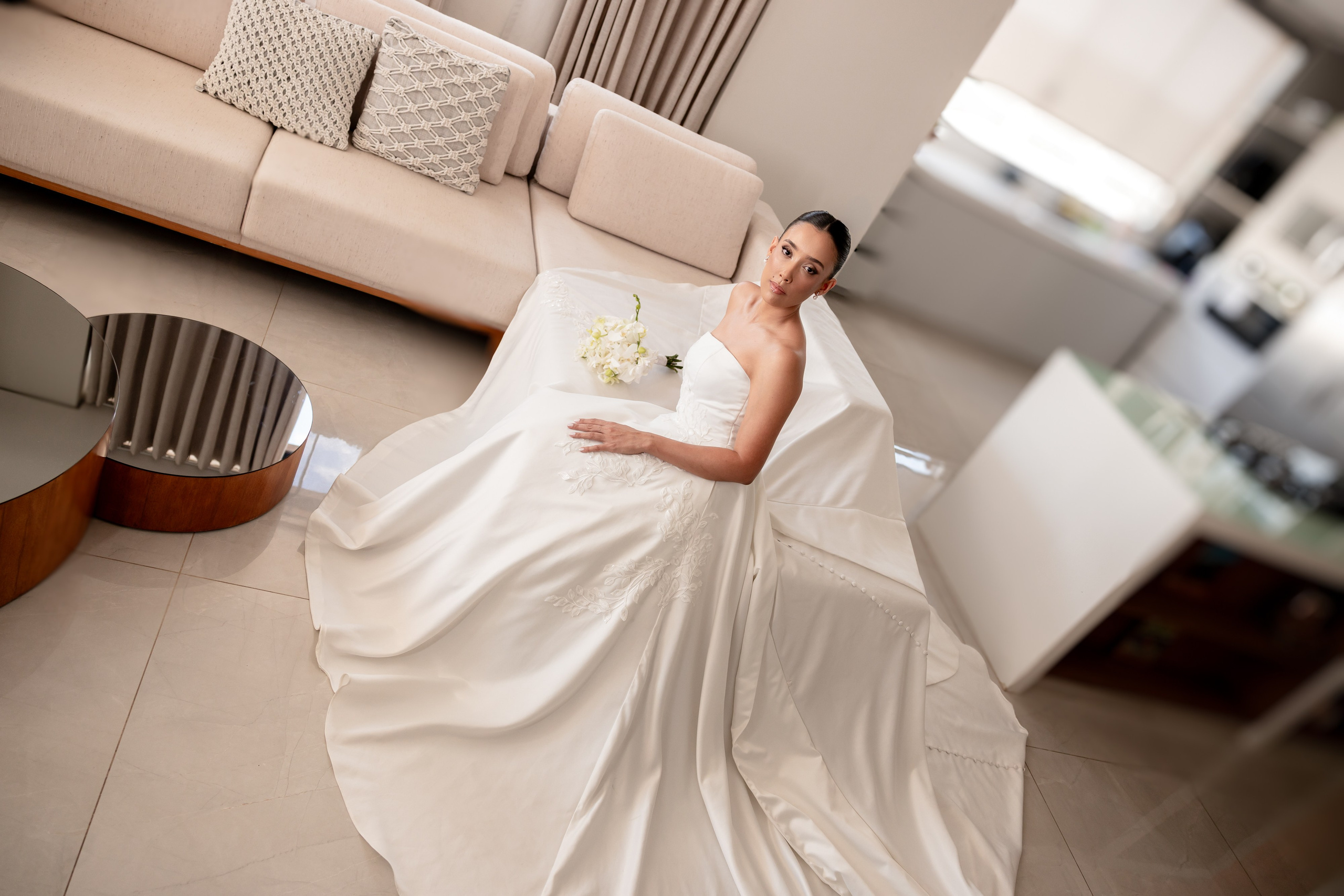 foto de noiva vestido branco rodado