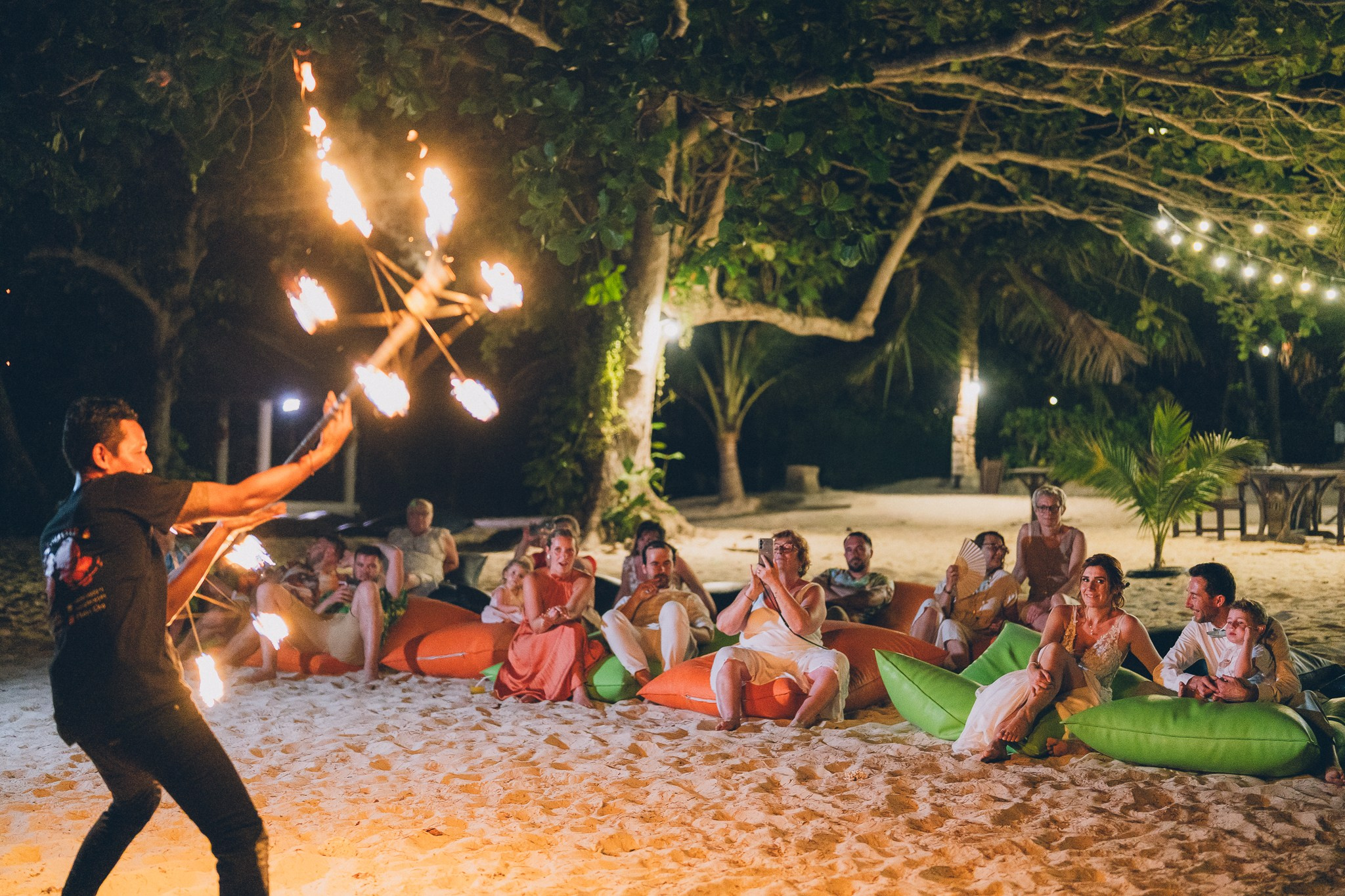 Fire Dancers at Wedding Reception