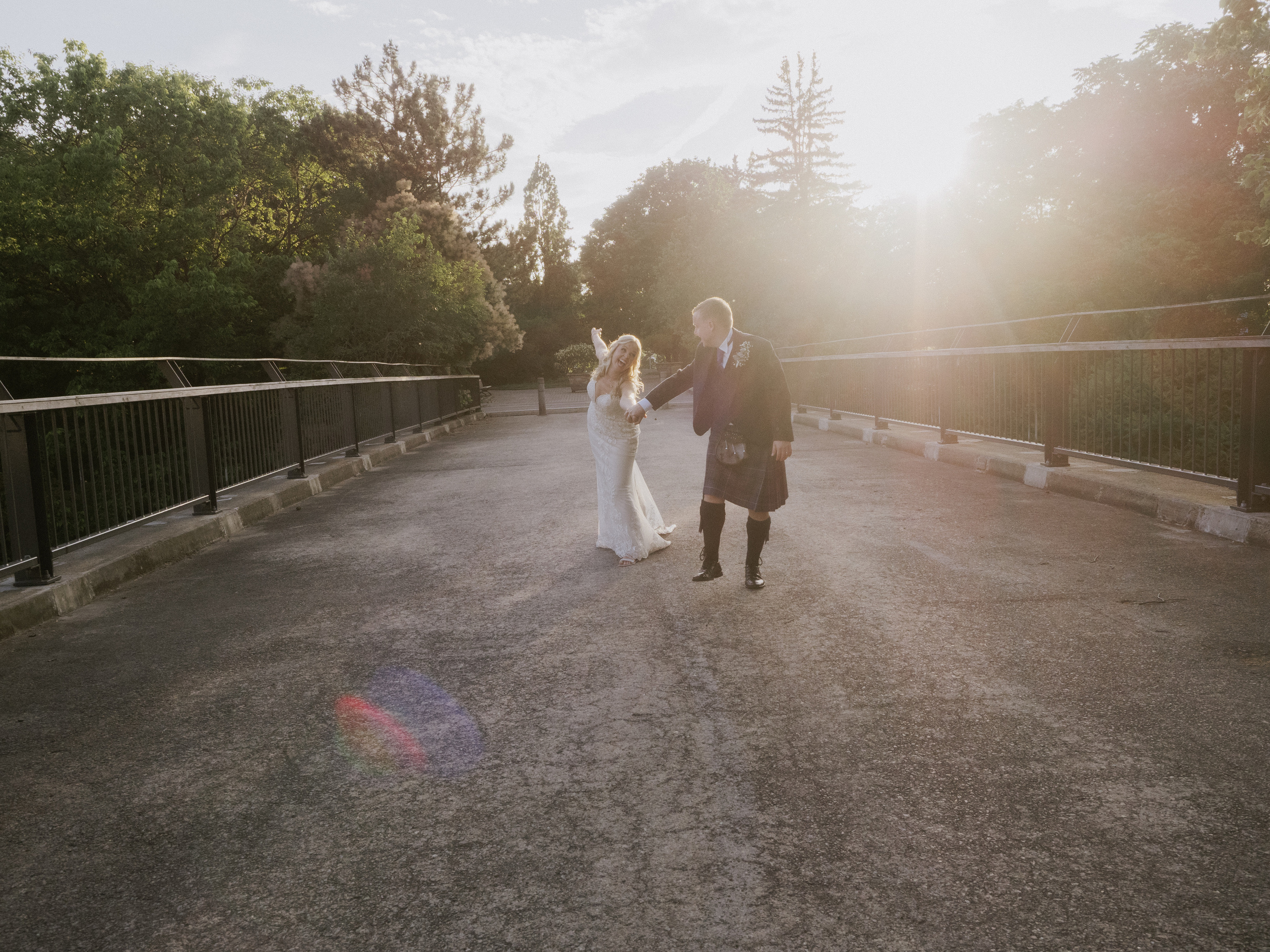 Couple dancing in sunset at la Toundra, Montreal, Quebec.