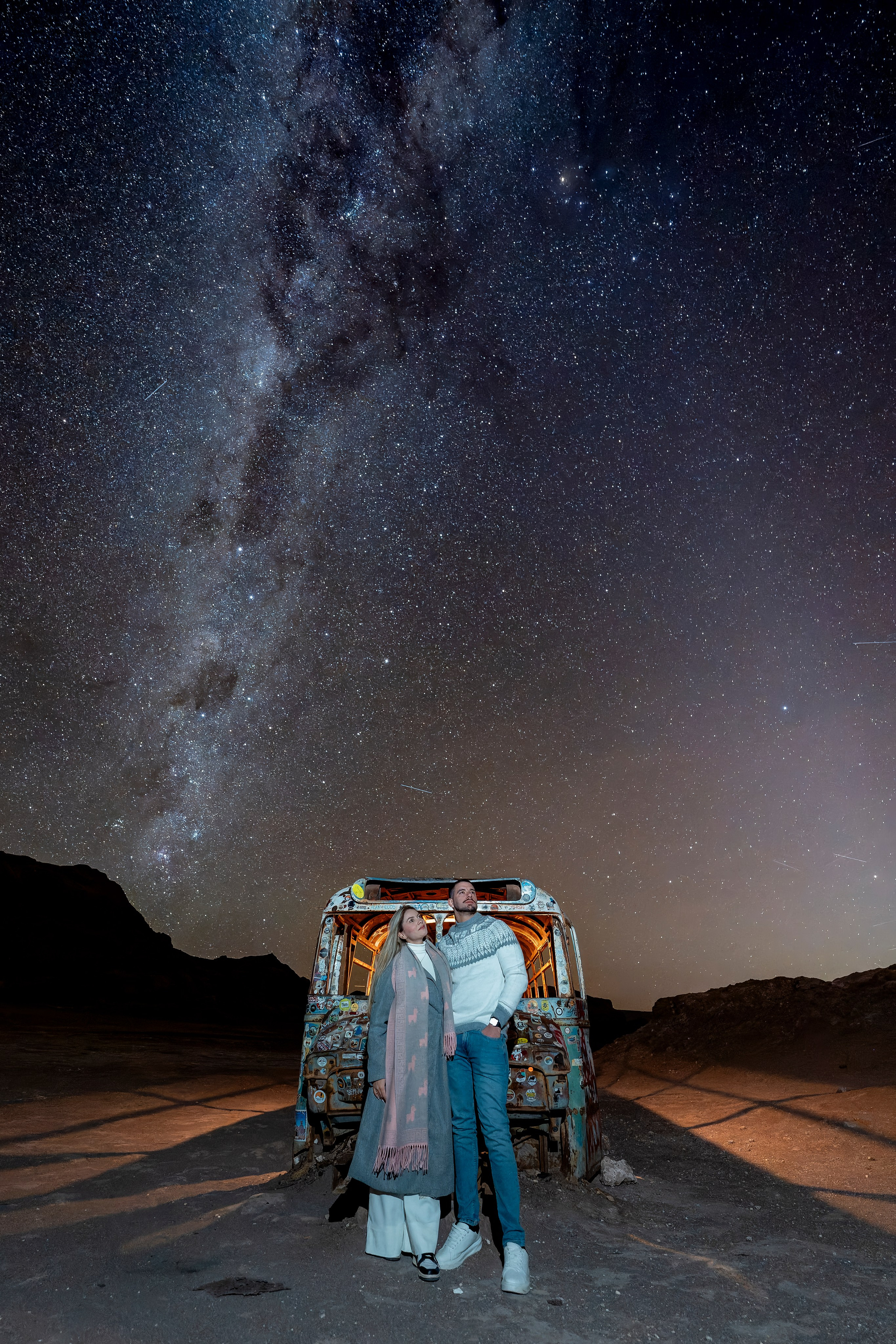 Vallecito Noturno — Pedido de casamento. Fotógrafo em San Pedro de Atacama