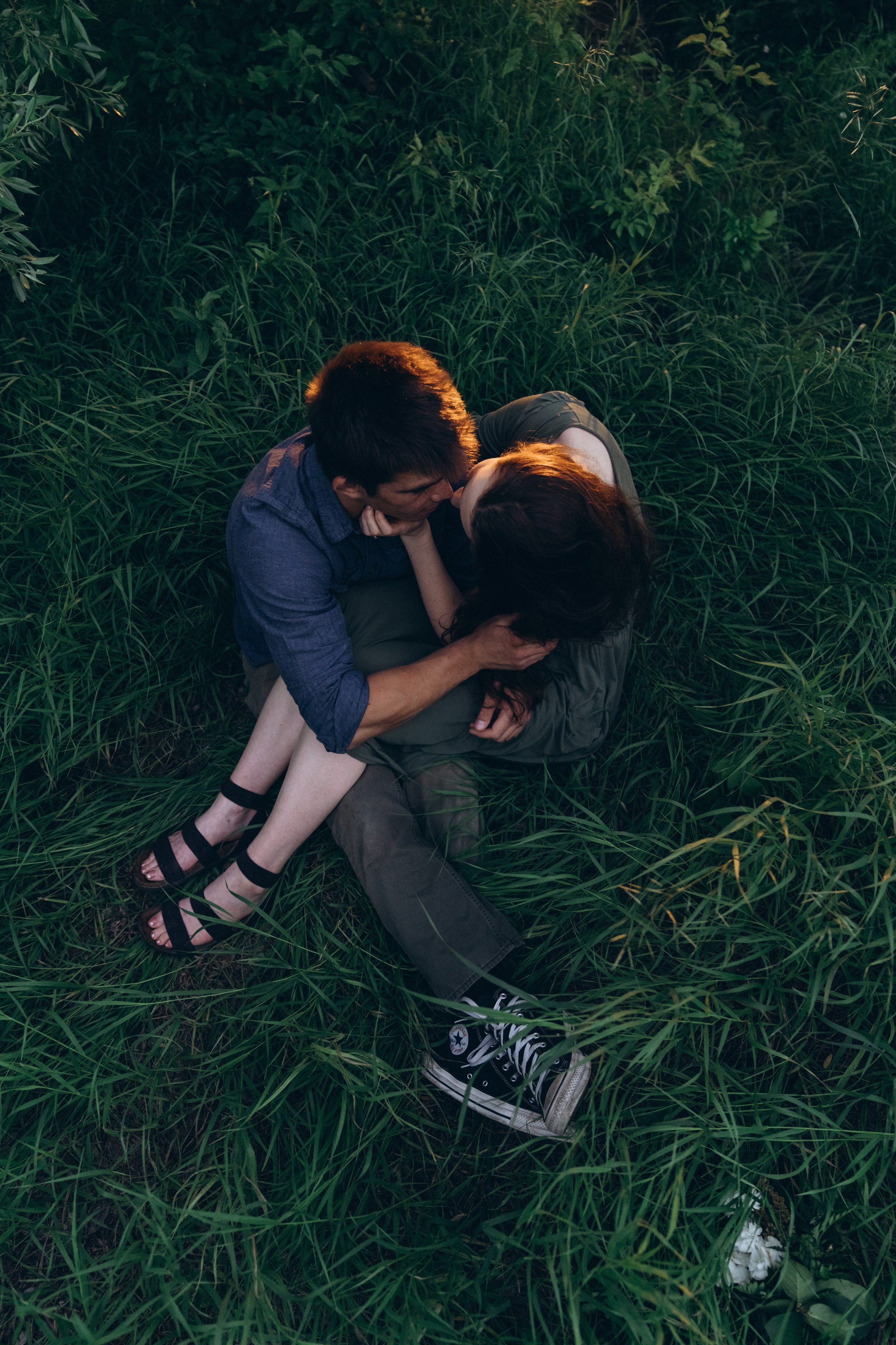 Gentle kiss in the forest