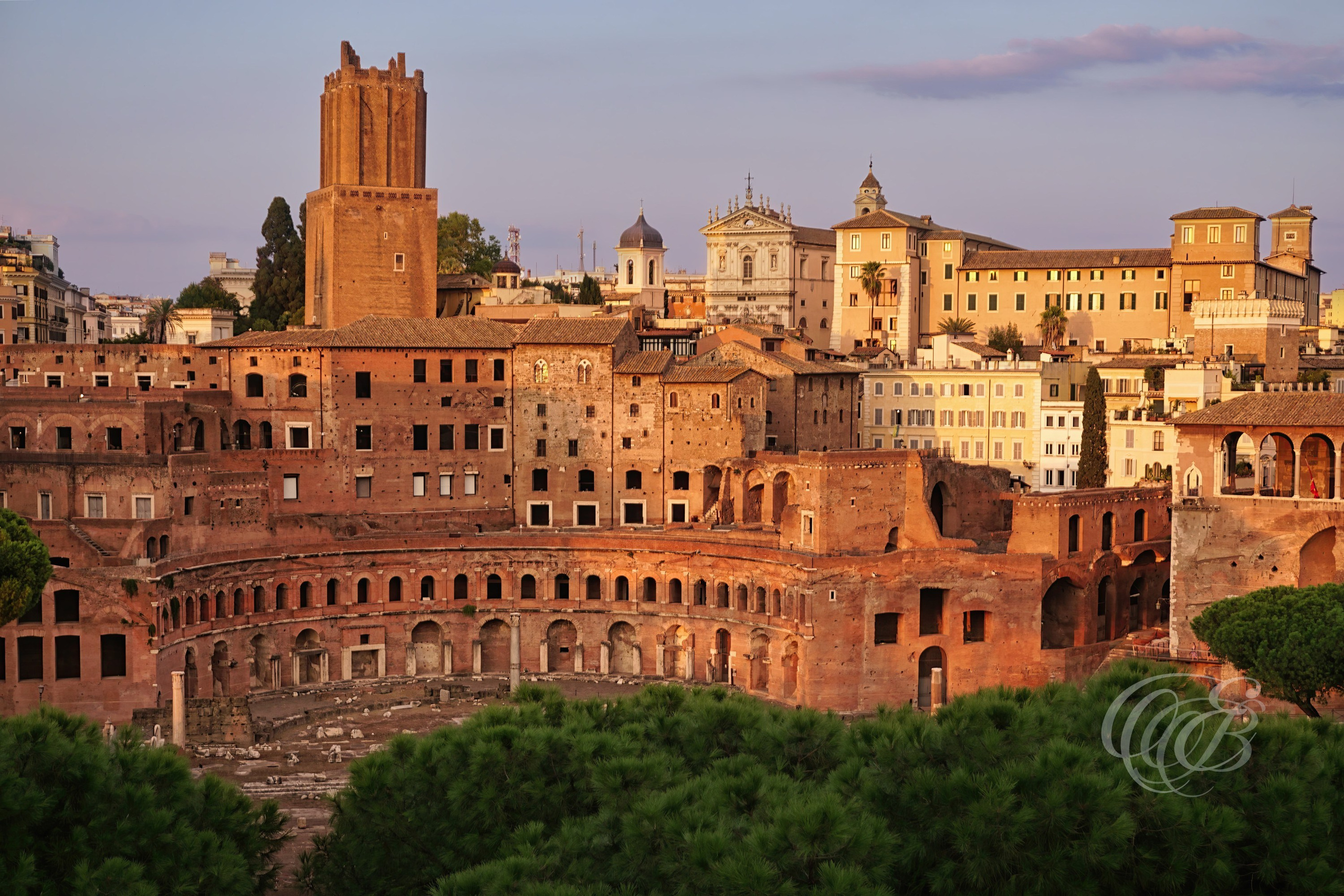 ITALY PHOTOGRAPHY — Trajan's Market and the Tower of the Milizie — Trajan's Market and the medieval Tower of the Milizie, reflecting centuries of Roman history from the Imperial era to the Middle Ages, Rome, Italy — Eduardo Bartoli Photography.
