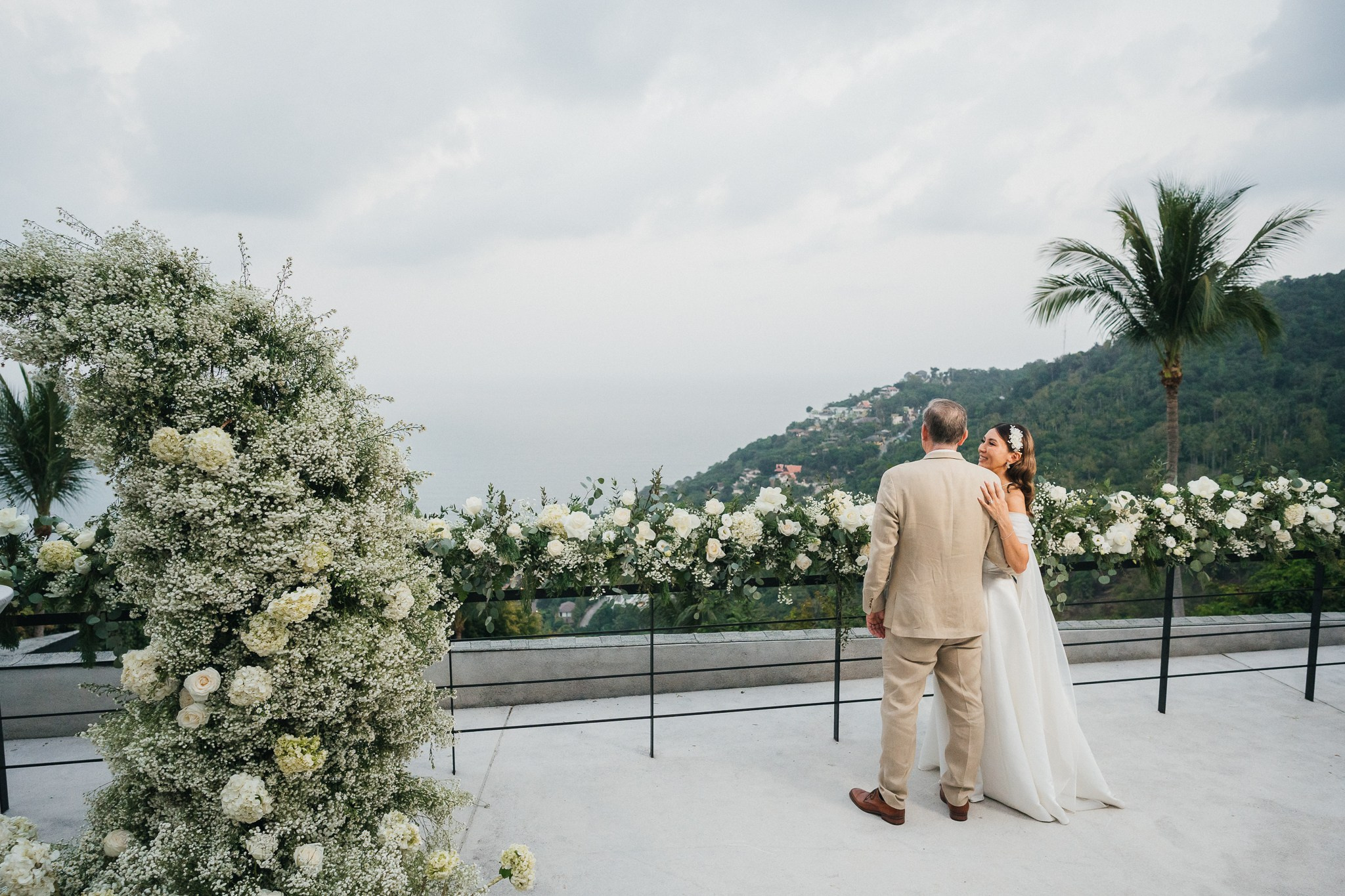 Luxury tropical wedding decoration at a private villa in Koh Samui