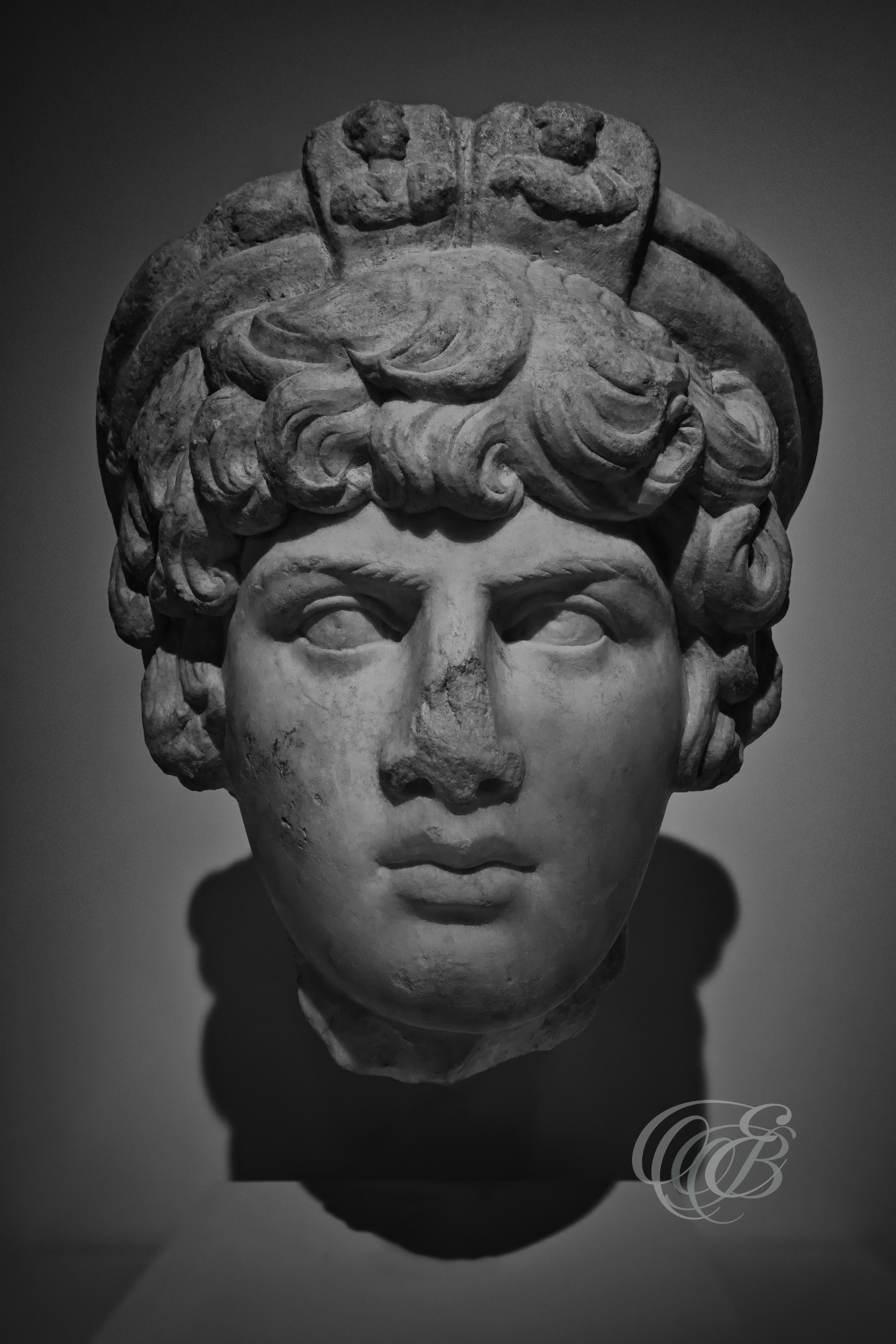 Rome Italy - Head of a Young Girl Sculpture in the Antiquarium of Hadrian's Villa - Eduardo Bartoli Fine Art Photography - Fine art photograph of the head of a young girl sculpture in the Antiquarium of Hadrian's Villa in Rome, Italy – photography by Eduardo Bartoli.