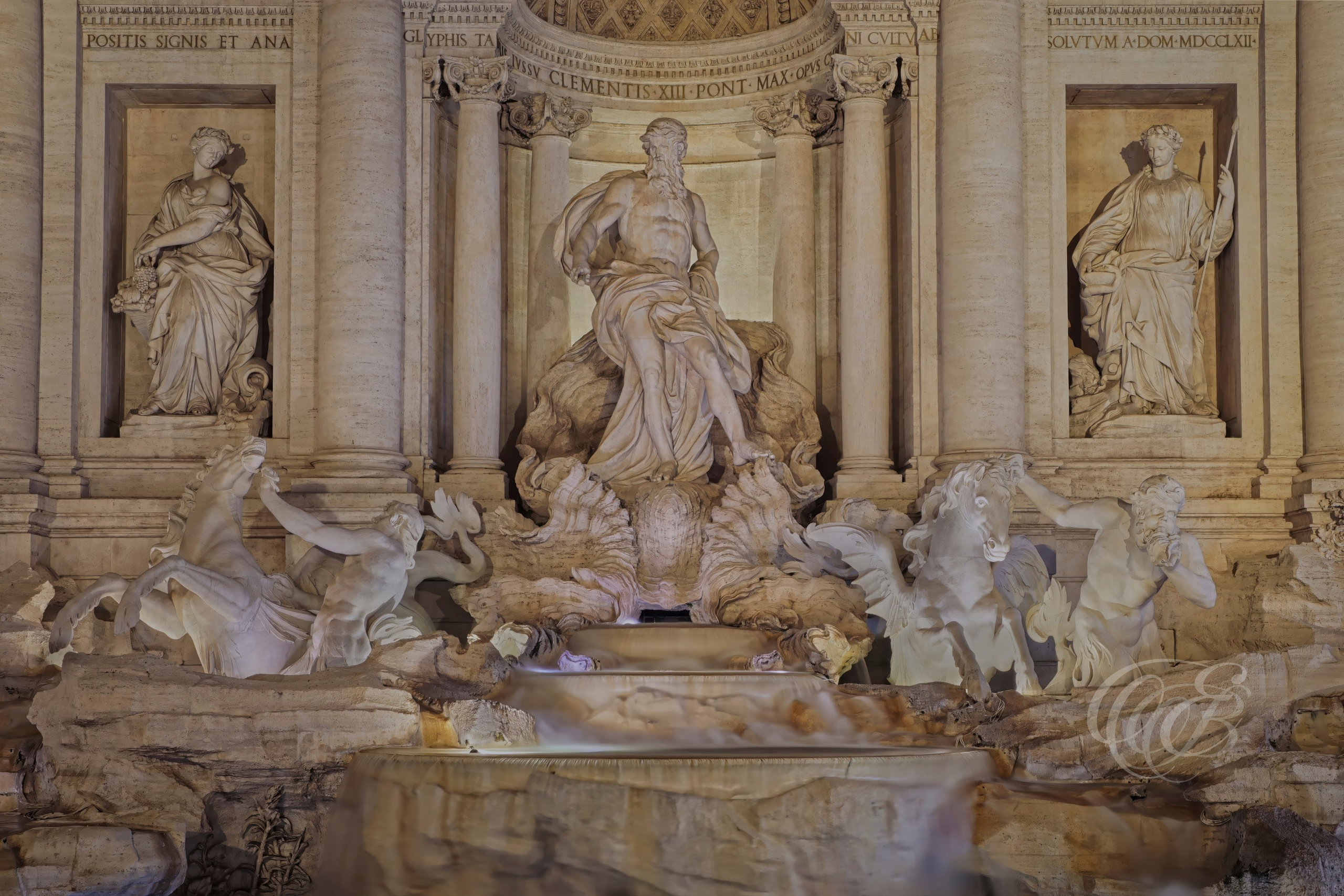 Rome Italy - The sculpture of the Oceanus at The Trevi Fountain - Eduardo Bartoli Fine Art Photography - Fine art photograph of the sculpture of Oceanus at the Trevi Fountain in Rome, Italy – photography by Eduardo Bartoli.