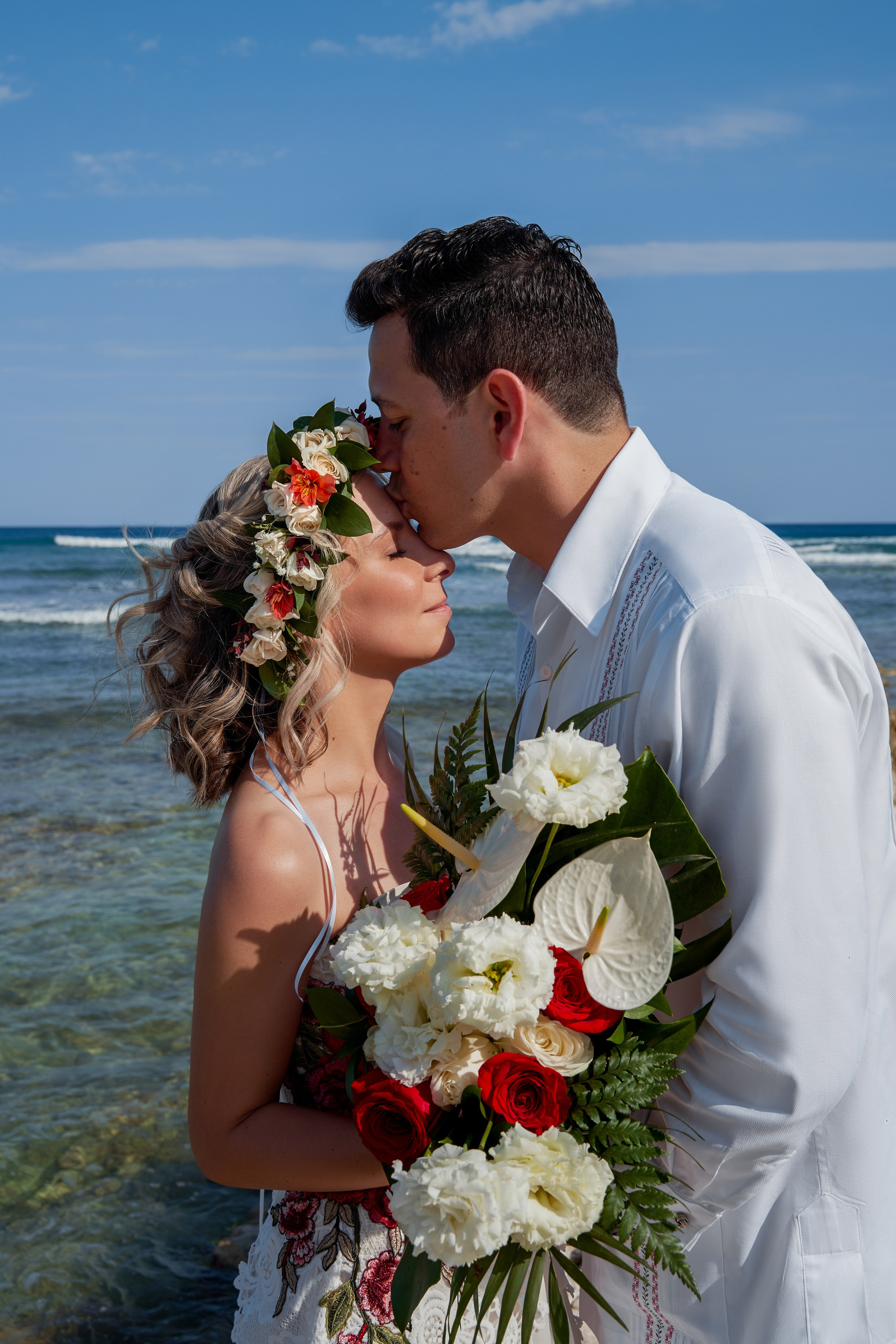 Romantic beachfront ceremony near Tulum and Cancun