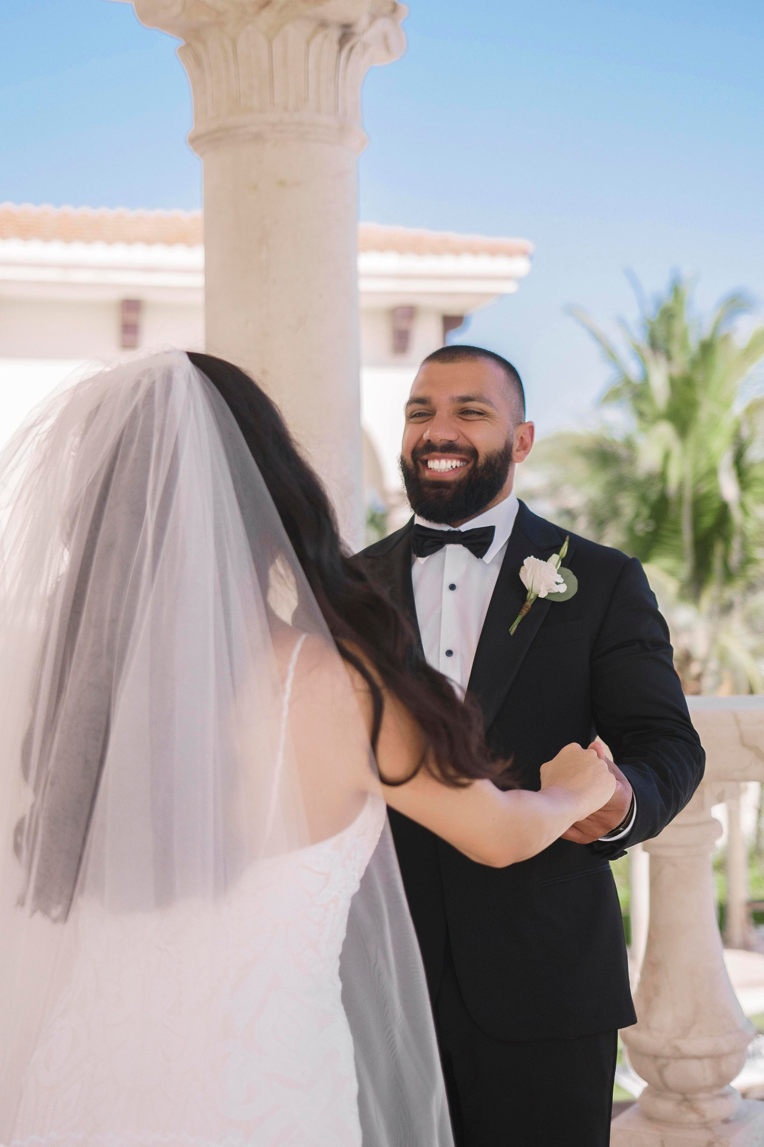 Private first look session photographed in Riviera Maya, Mexico