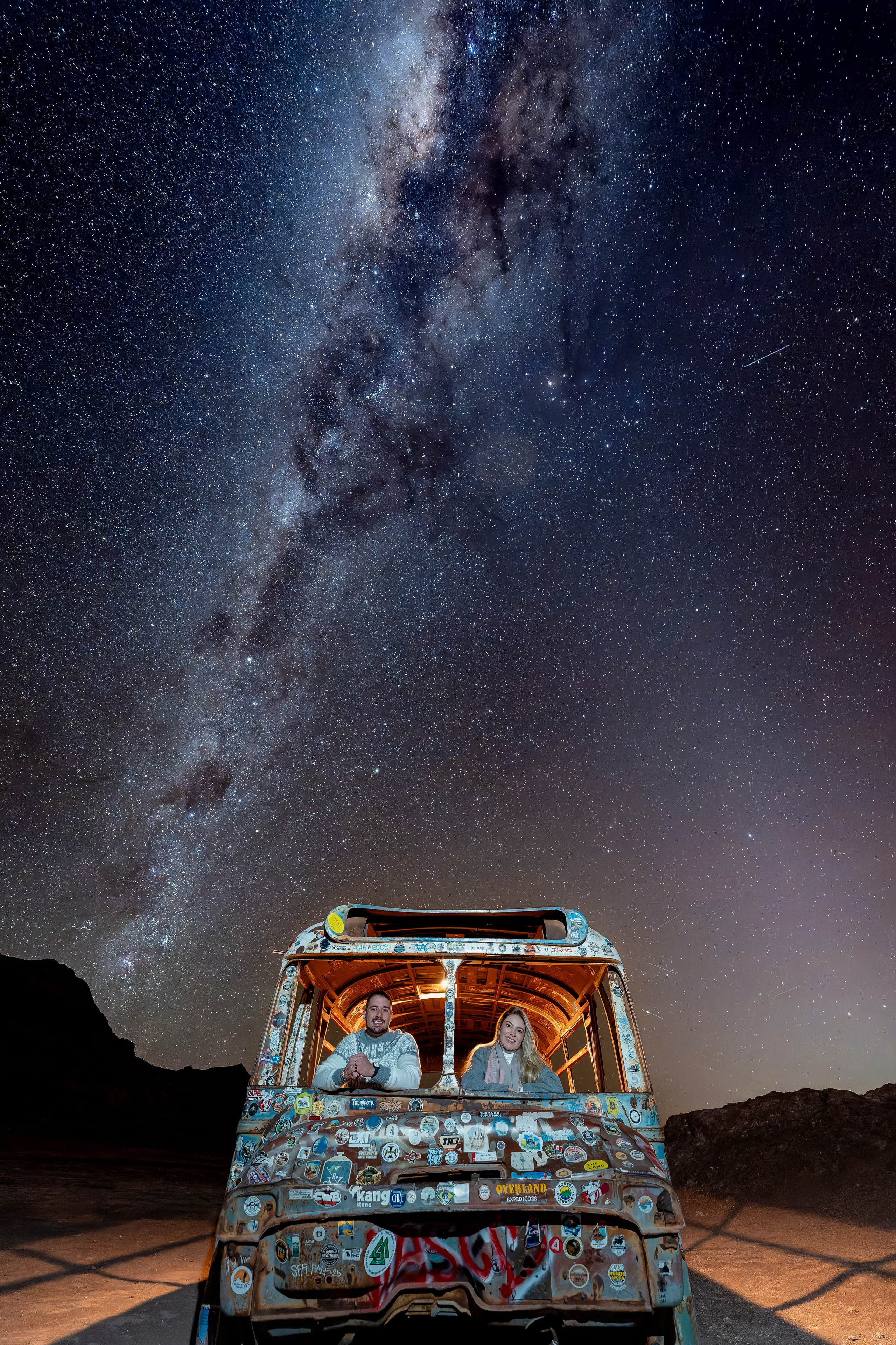 Vallecito Noturno — Pedido de casamento. Fotógrafo em San Pedro de Atacama