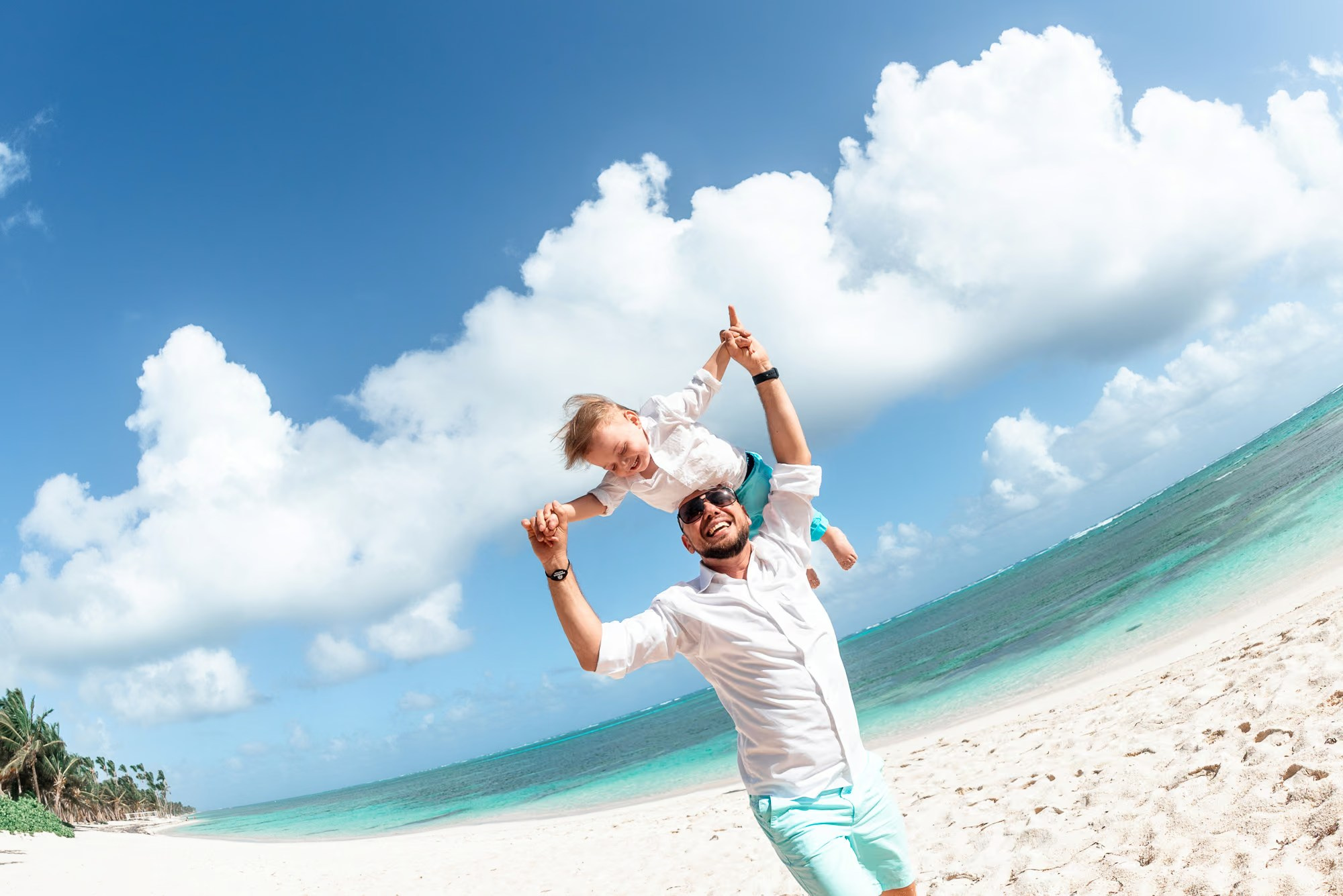 Punta Cana photography session for families celebrating a tropical getaway.