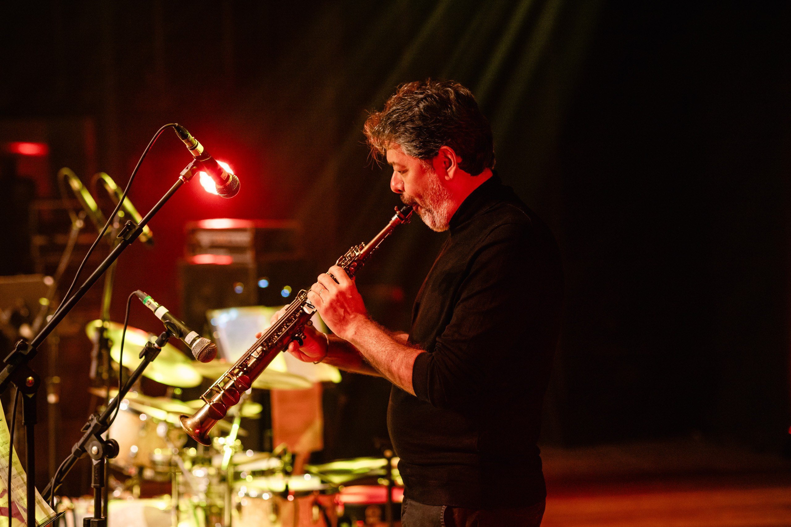 Fotografia de show da cantora Leila Pinheiro no Teatro Municipal de Itajaí