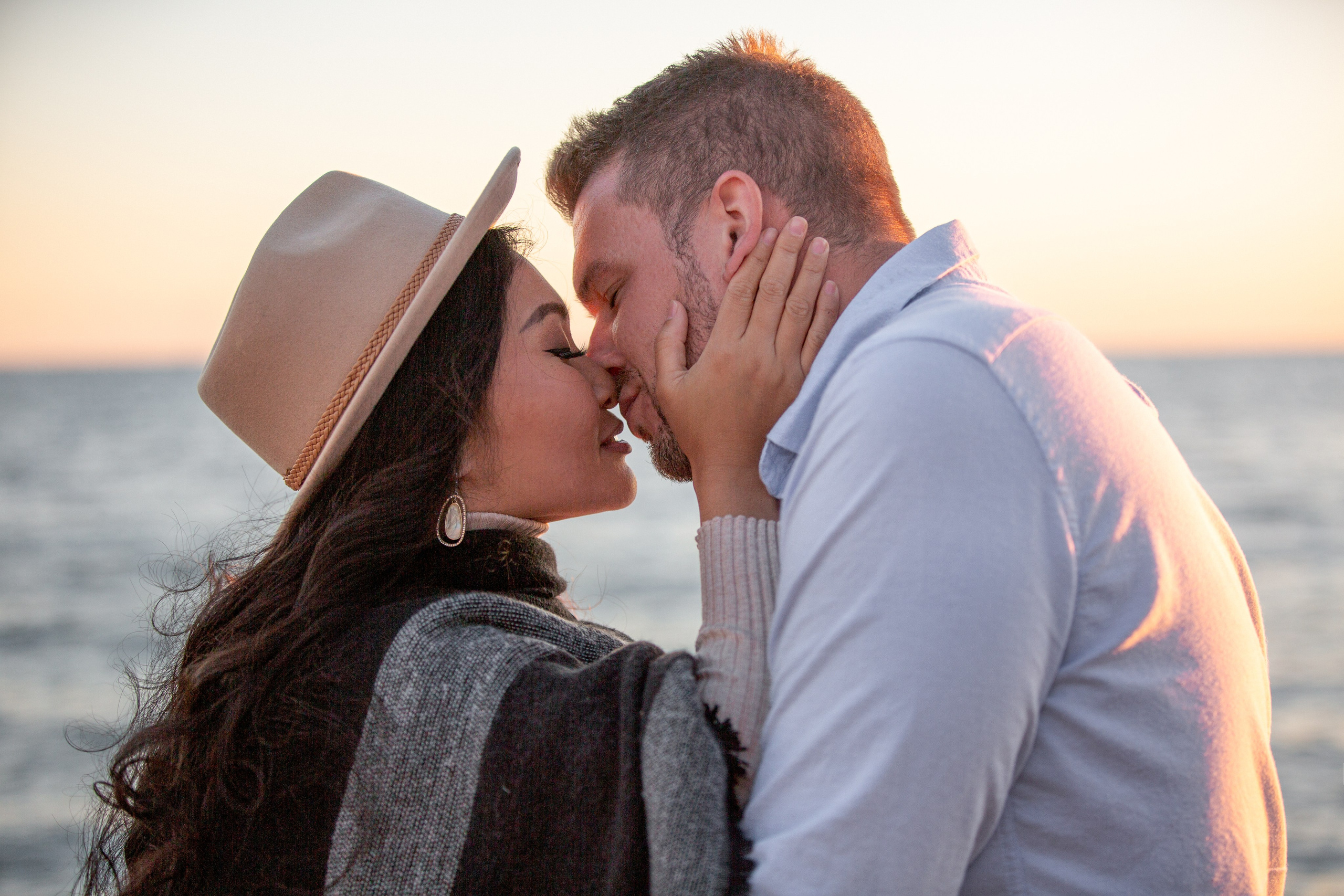 Beach engagement photography at Colchester Beach on Lake Erie, Ontario