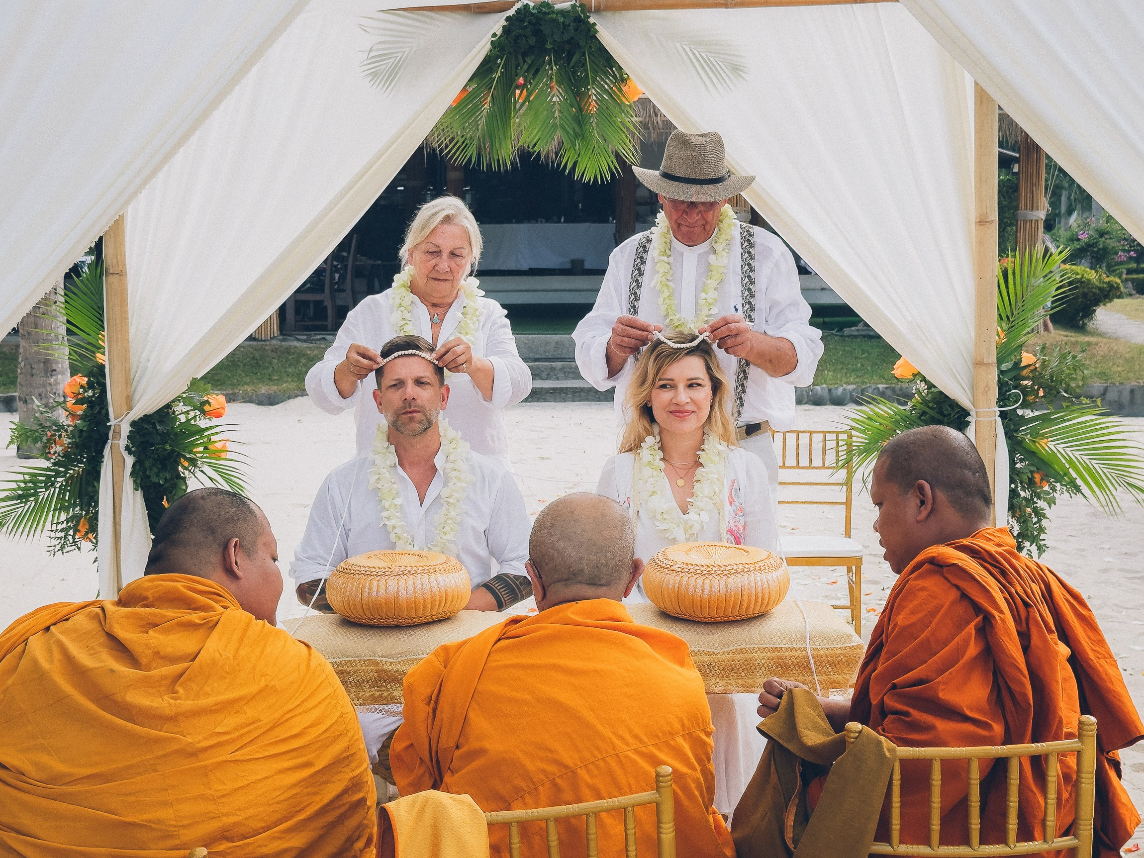 Luxury destination wedding with Buddhist blessing in Thailand