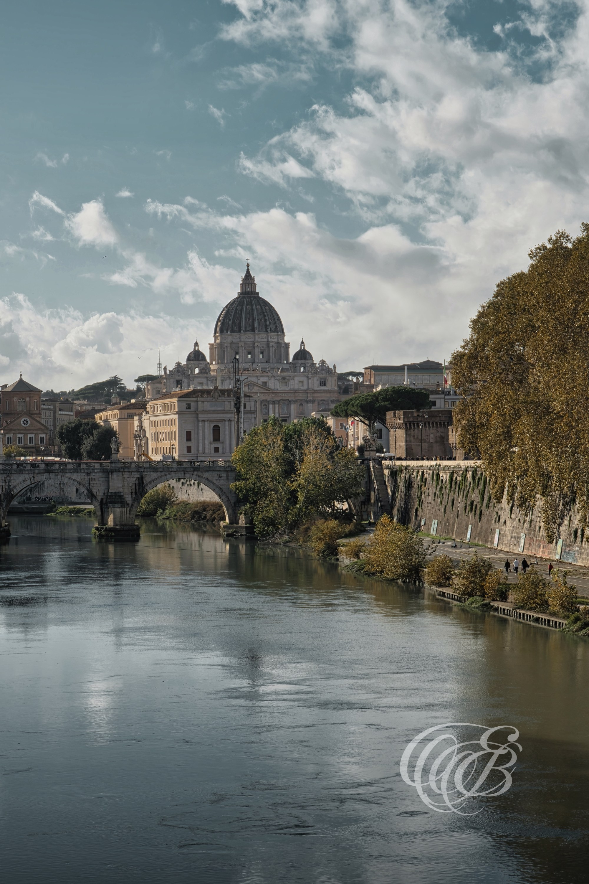 ITALY TRAVEL PHOTOGRAPHY – ITALY – ROME — View of St. Peter’s Basilica — Renaissance basilica in Vatican City featuring Michelangelo’s dome and surrounding St. Peter’s Square, Rome, Italy — Eduardo Bartoli Photography.