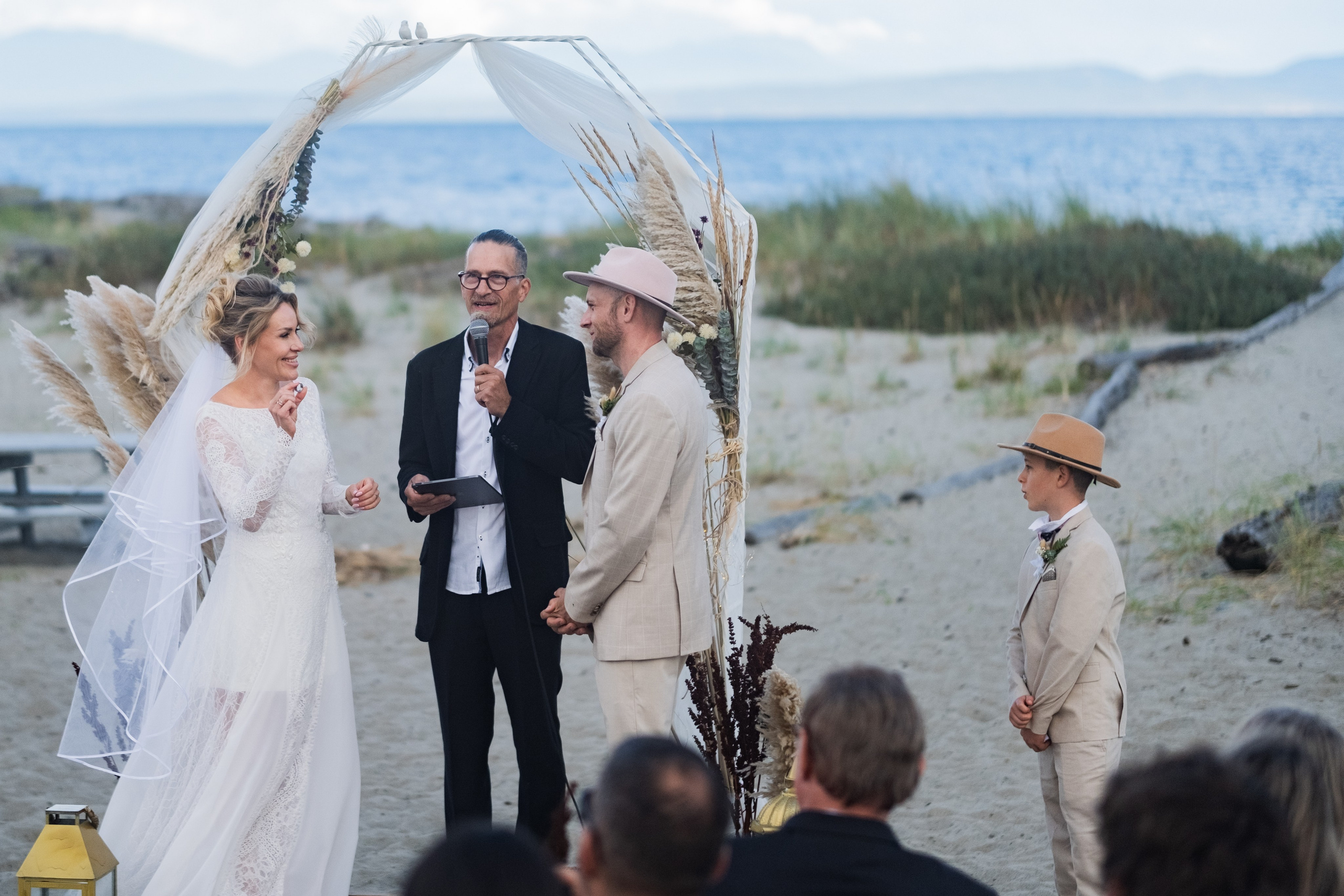 wedding ceremony moment with emotional exchange