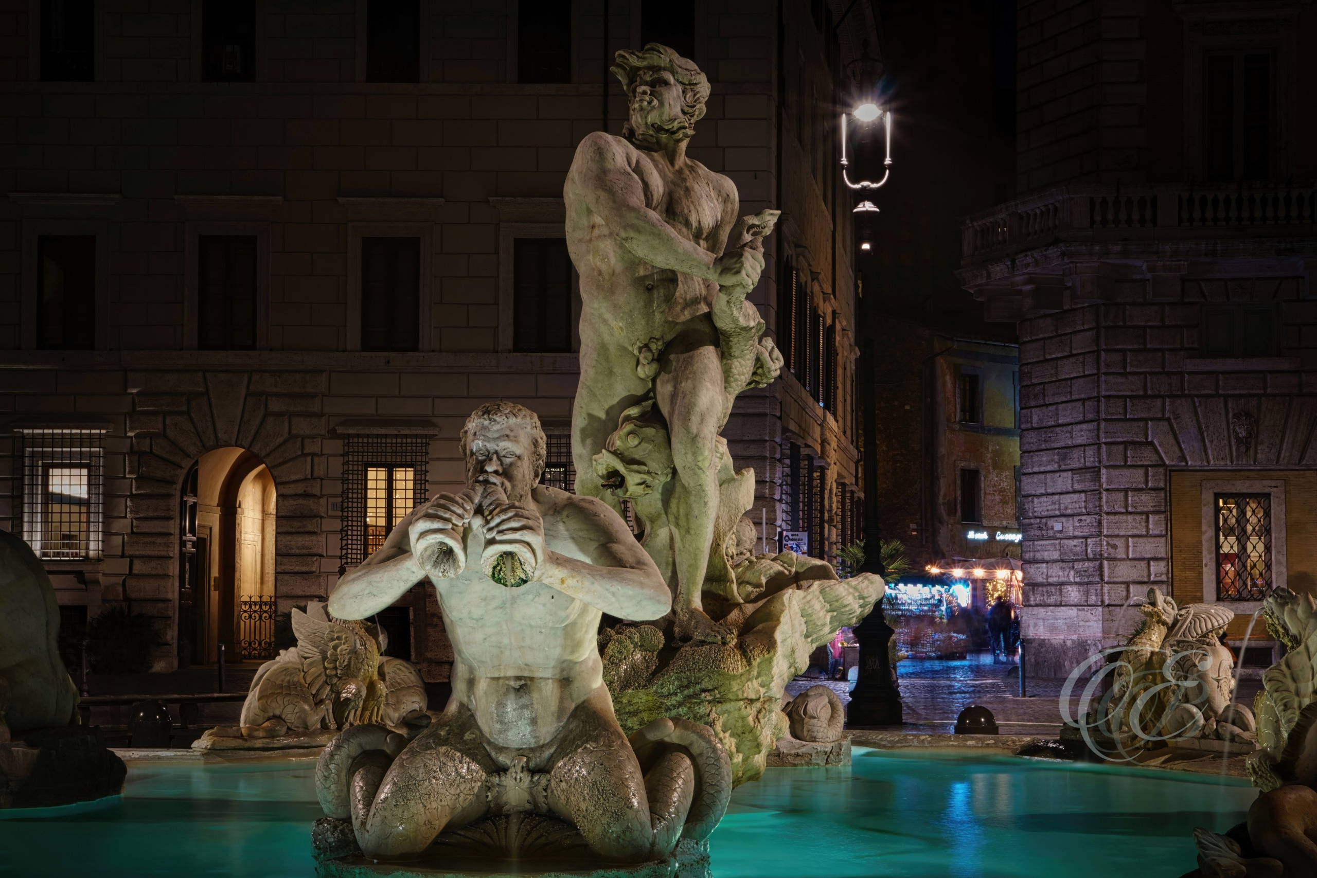 Rome Italy – Piazza Navona The Fountain of the Moro captivating – Eduardo Bartoli Fine Art Photography – Captivating photo of the Fountain of the Moro in Piazza Navona, Rome, Italy, by Eduardo Bartoli.