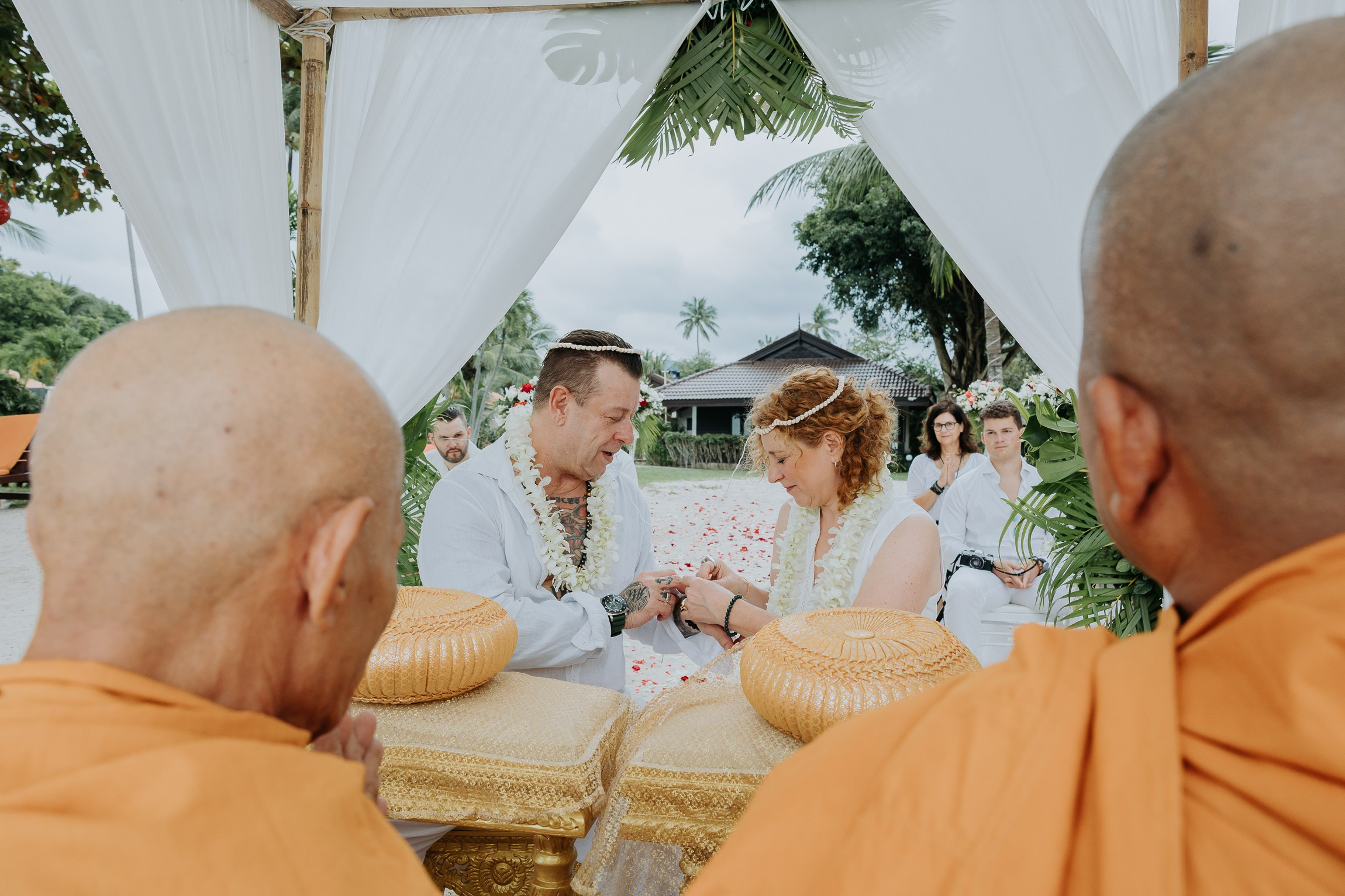 Buddhist Wedding Ceremony on the beach in Koh Samui | Traditional Thai Blessing