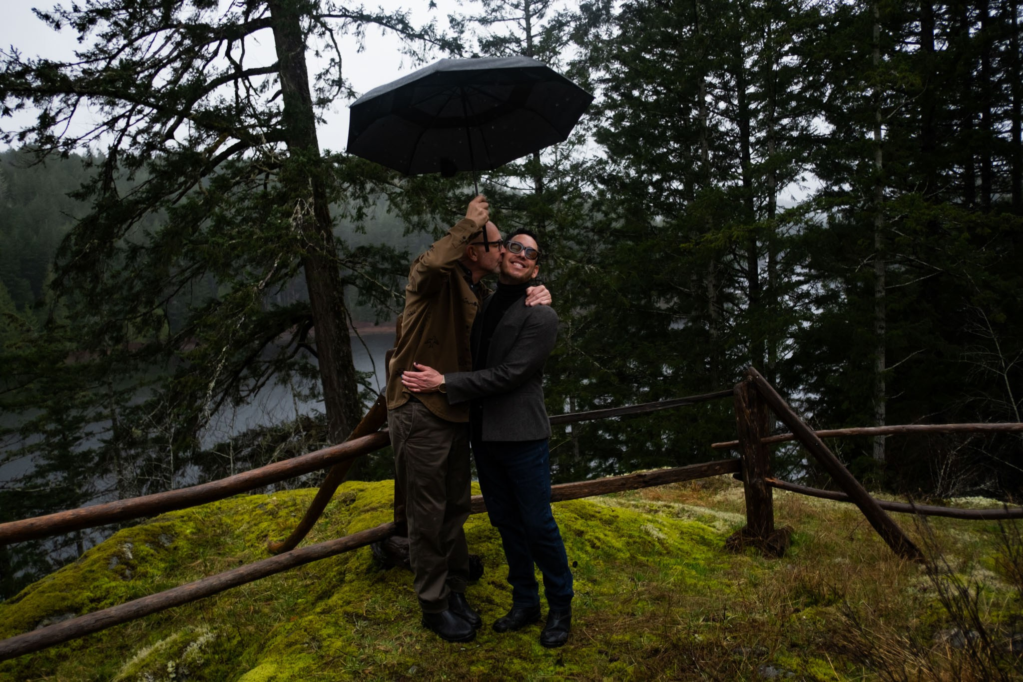 cinematic portrait near forest edge, BC