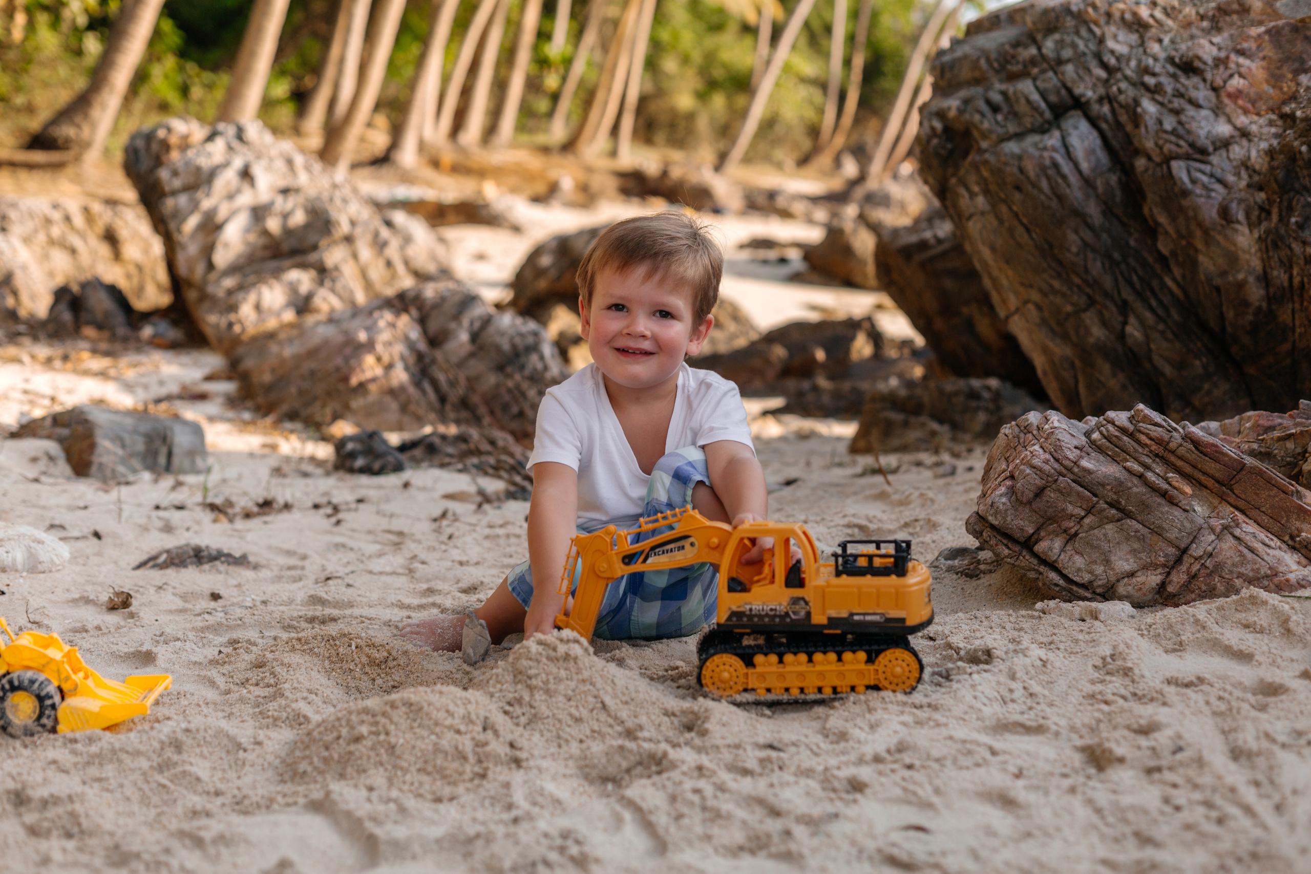Family beach photography at sunset in Koh Samui