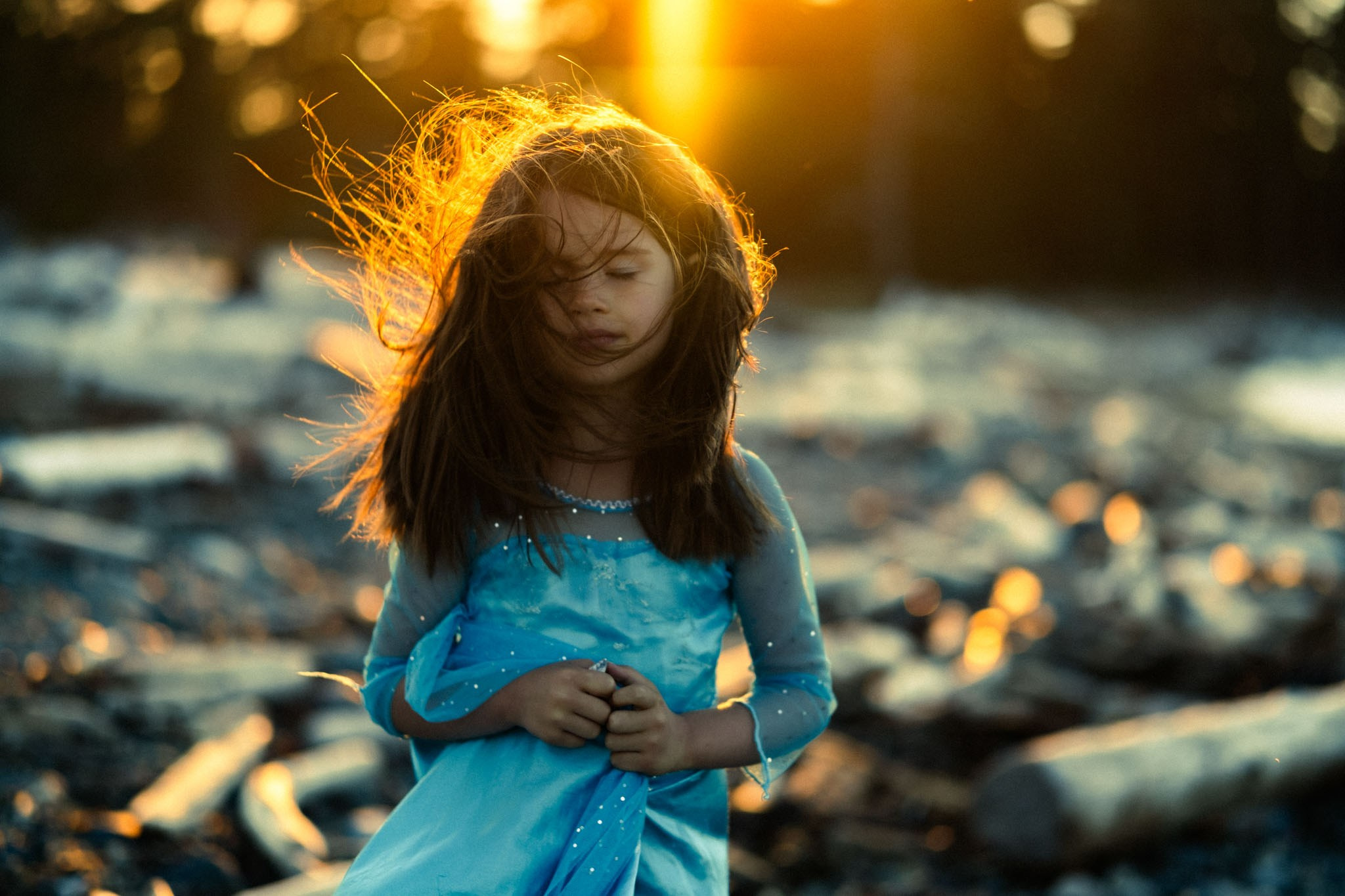 creative portrait with directional sunlight, BC