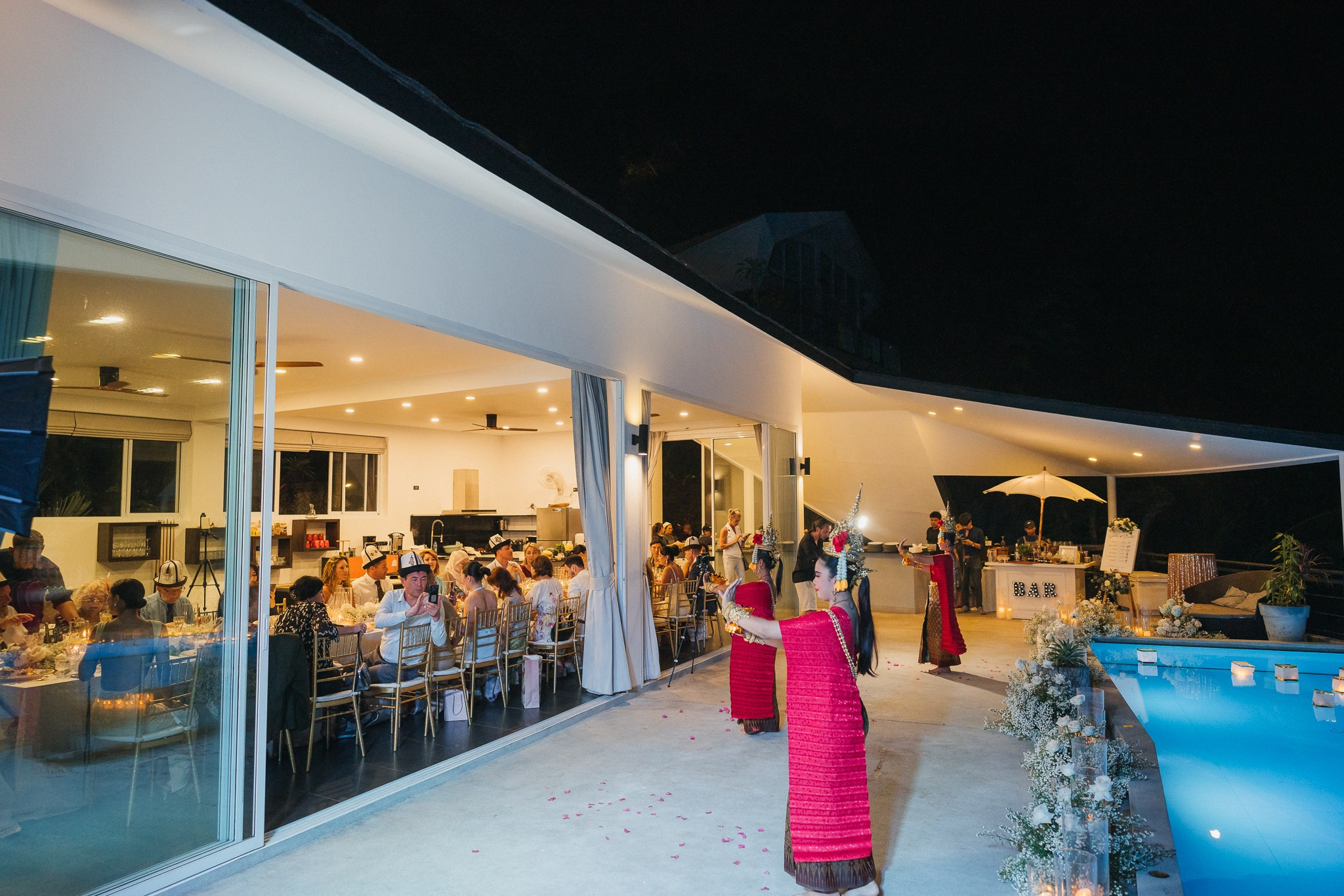 Luxury tropical wedding decoration at a private villa in Koh Samui