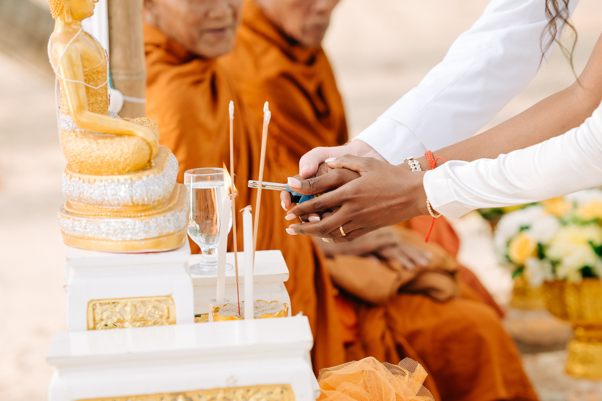 Romantic Buddhist wedding ceremony for two in Koh Samui, Thailand