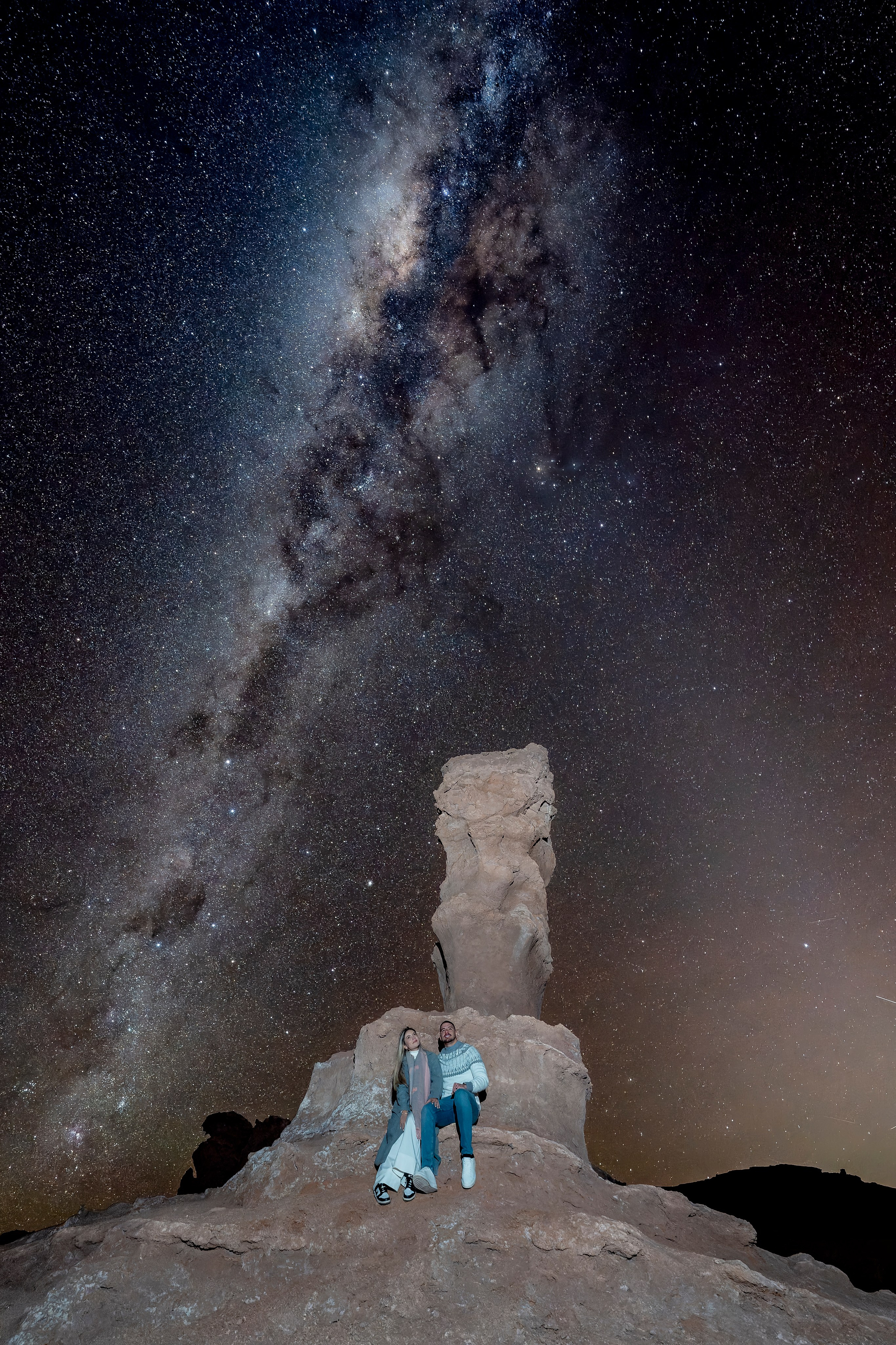 Vallecito Noturno — Pedido de casamento. Fotógrafo em San Pedro de Atacama
