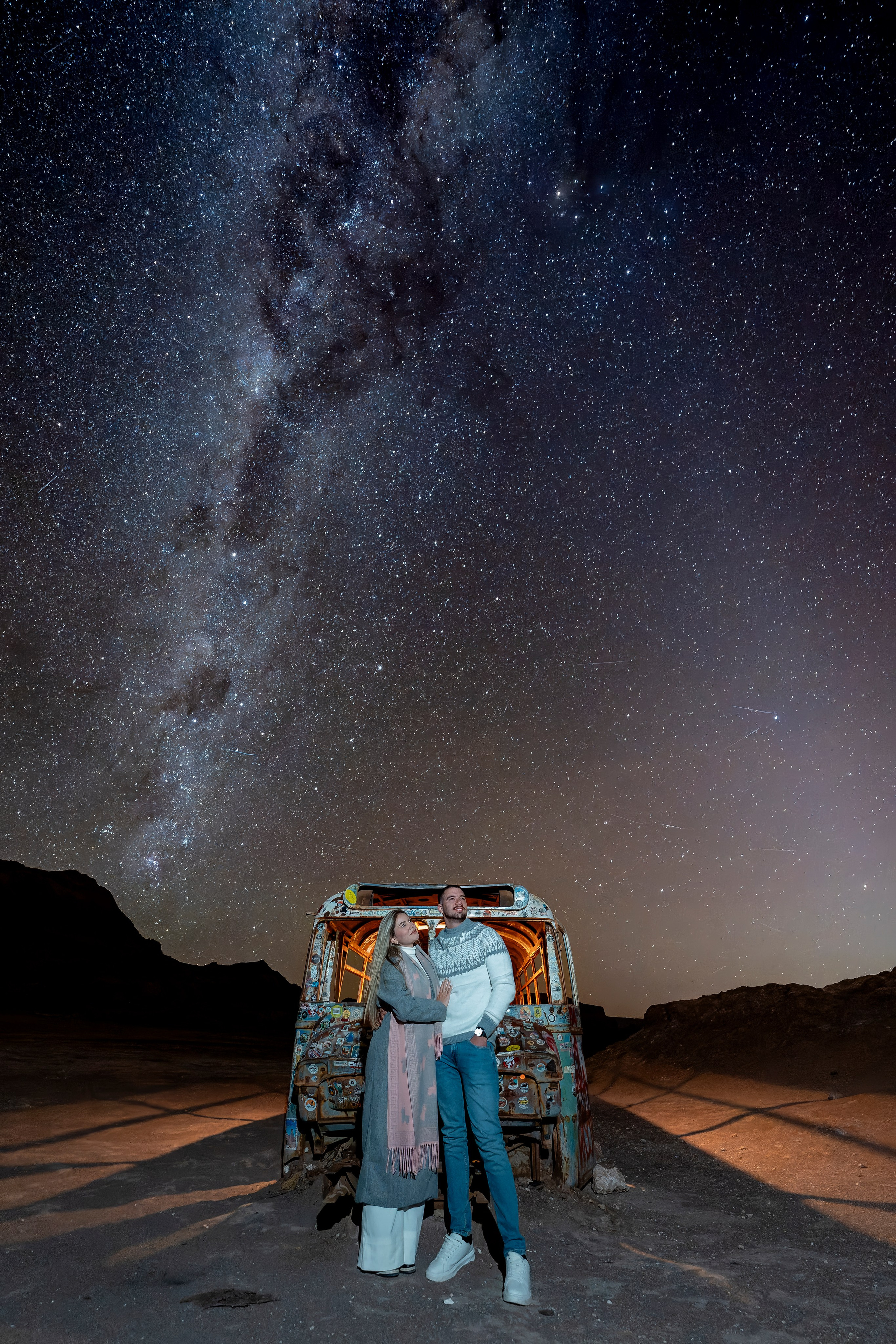Vallecito Noturno — Pedido de casamento. Fotógrafo em San Pedro de Atacama
