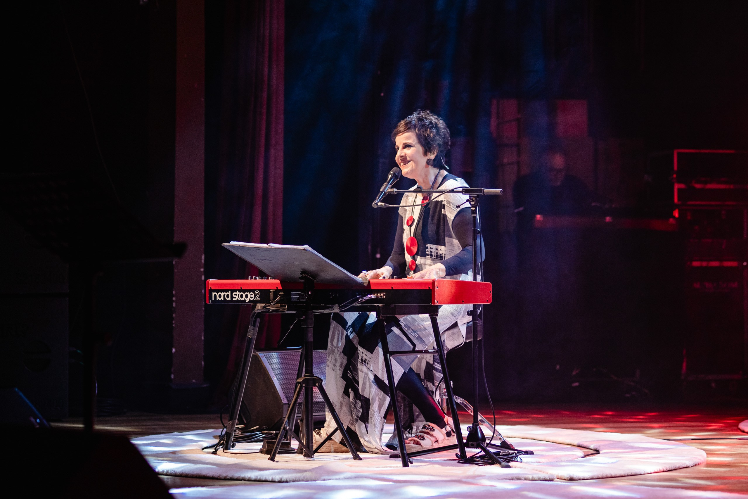 Fotografia de show da cantora Leila Pinheiro no Teatro Municipal de Itajaí