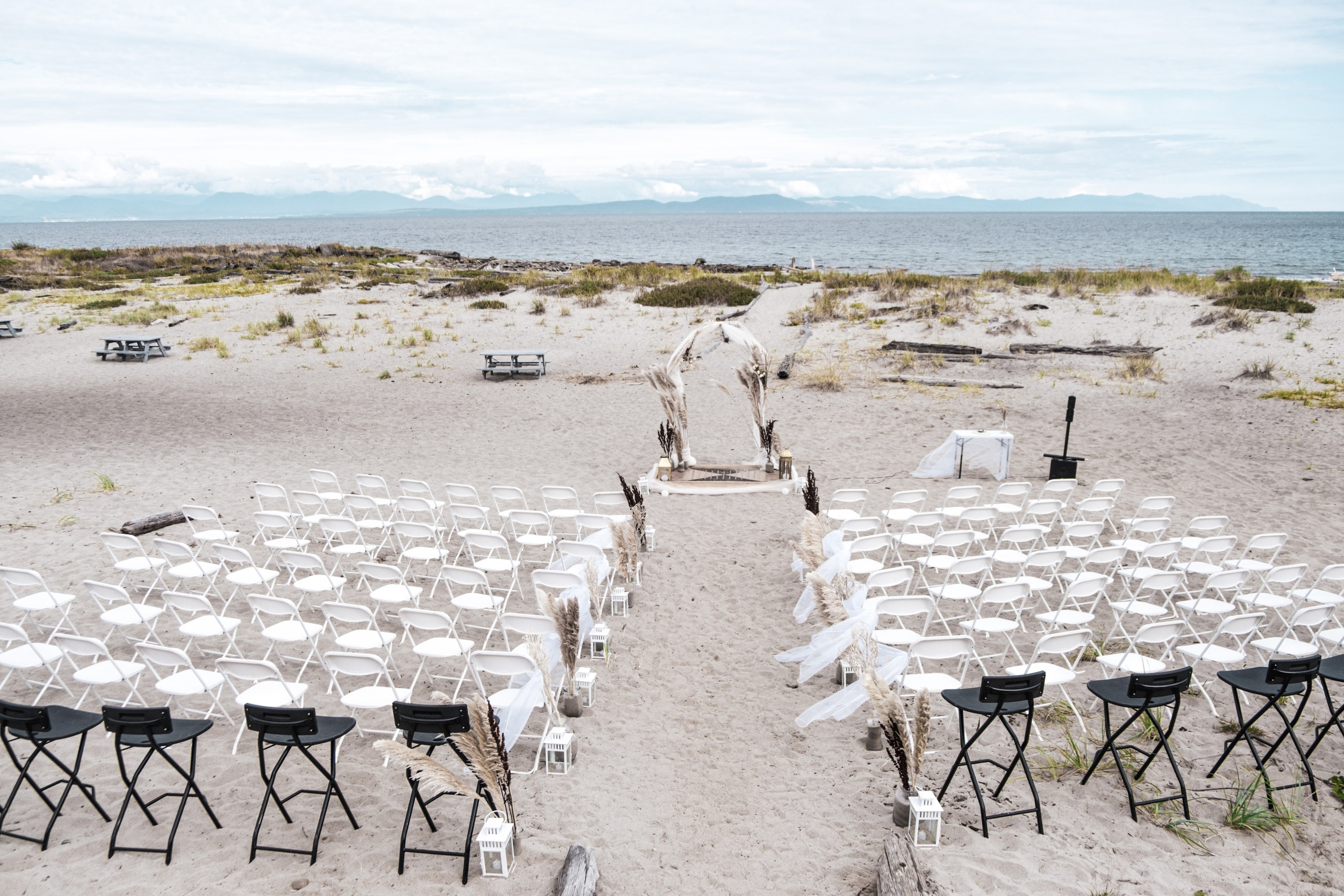 wide shot of outdoor wedding ceremony, BC 2
