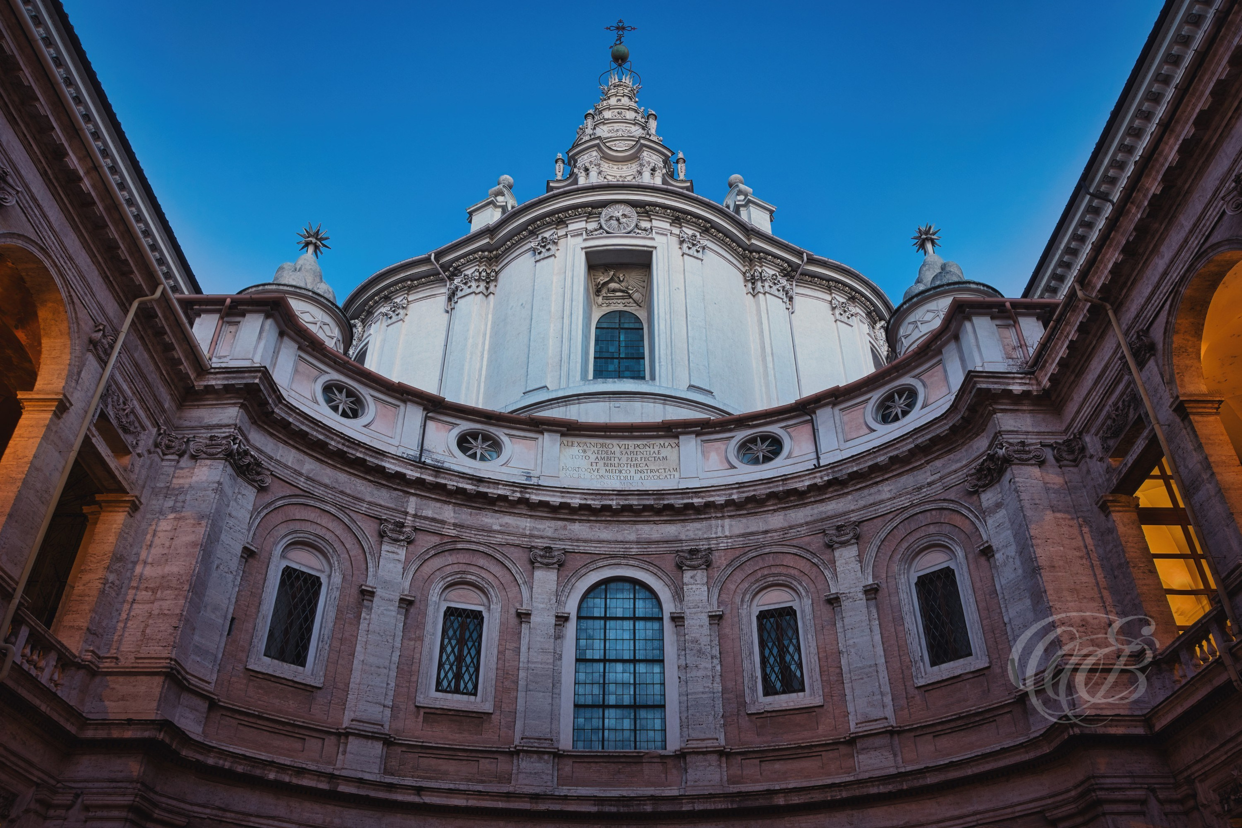 ITALY PHOTOGRAPHY — Chiesa di Sant'Ivo alla Sapienza — The Church of Sant'Ivo alla Sapienza, renowned for its distinctive Baroque architecture and Francesco Borromini's innovative design, Rome, Italy — Eduardo Bartoli Photography.