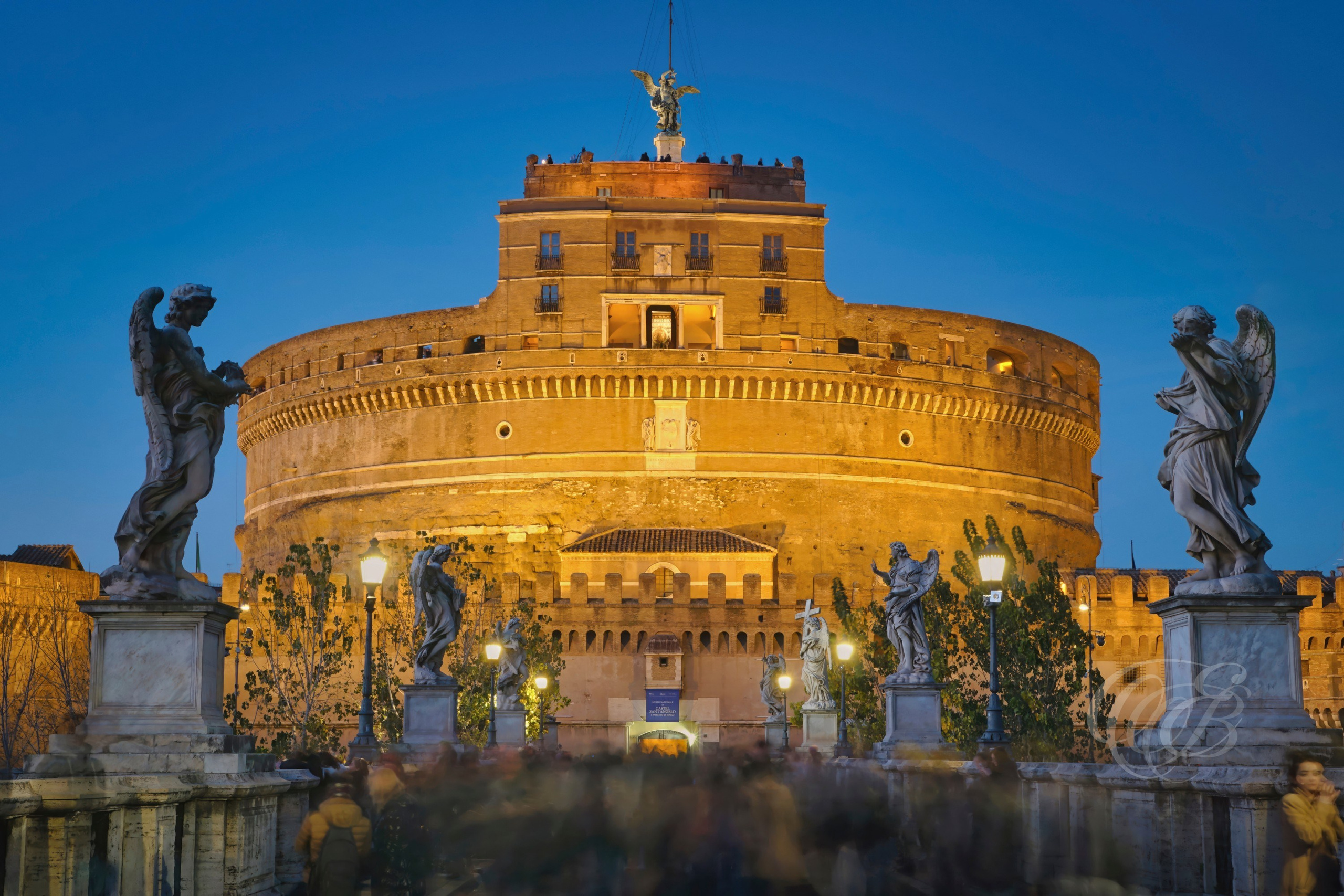 Rome Italy - Castel Sant'Angelo at evening - Eduardo Bartoli Fine Art Photography - Fine art photograph of Castel Sant’Angelo at evening in Rome, Italy – photography by Eduardo Bartoli.