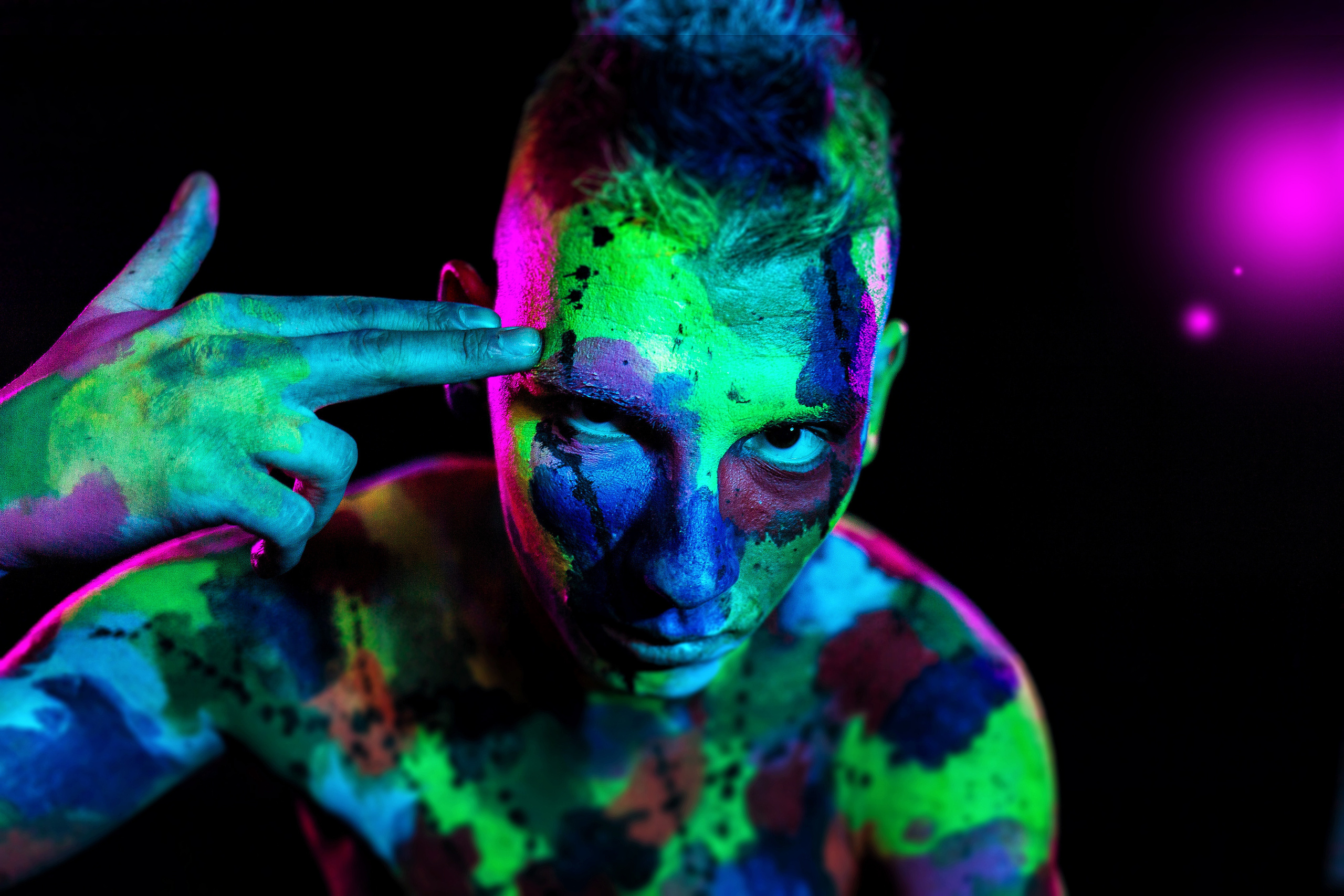 Face Paint photo session in the studio, Dimitri Ilkov, photographer Edmonton