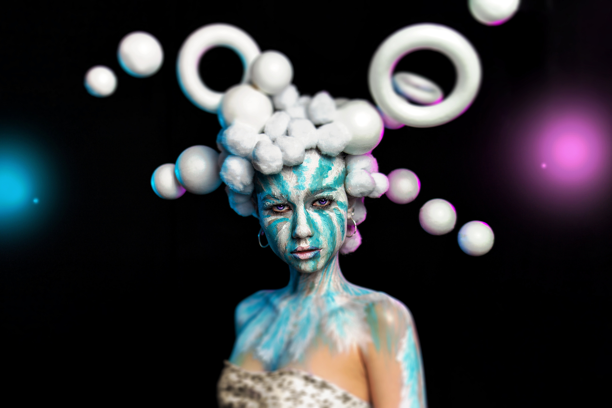 Face Paint photo session in the studio, Dimitri Ilkov, photographer Edmonton