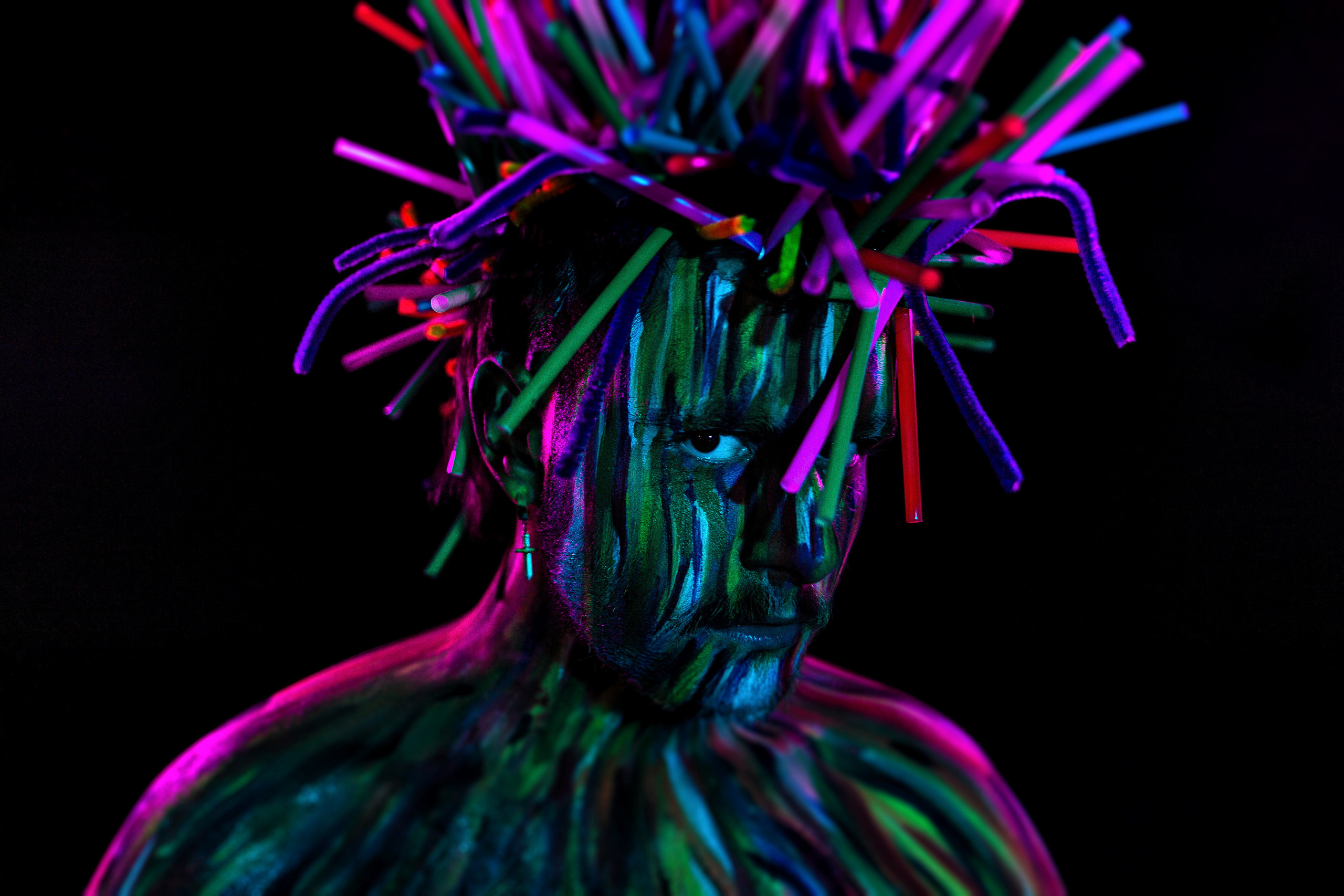 Face Paint photo session in the studio, Dimitri Ilkov, photographer Edmonton